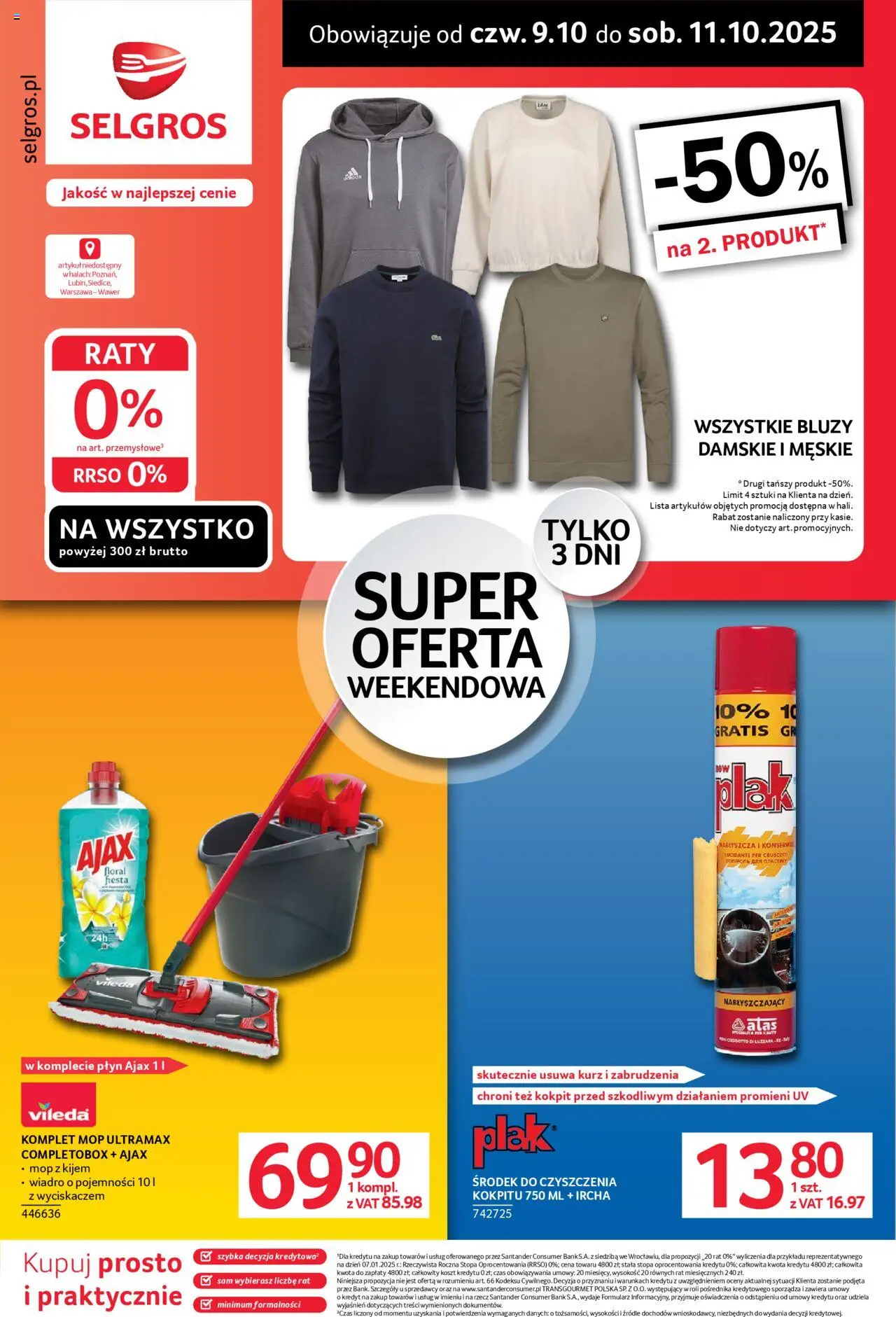 Selgros cash&carry Oferta weekendowa od 09.10.2025 - Nowa Gazetka - Numer strony 1 - Mop, Promocja, Vileda