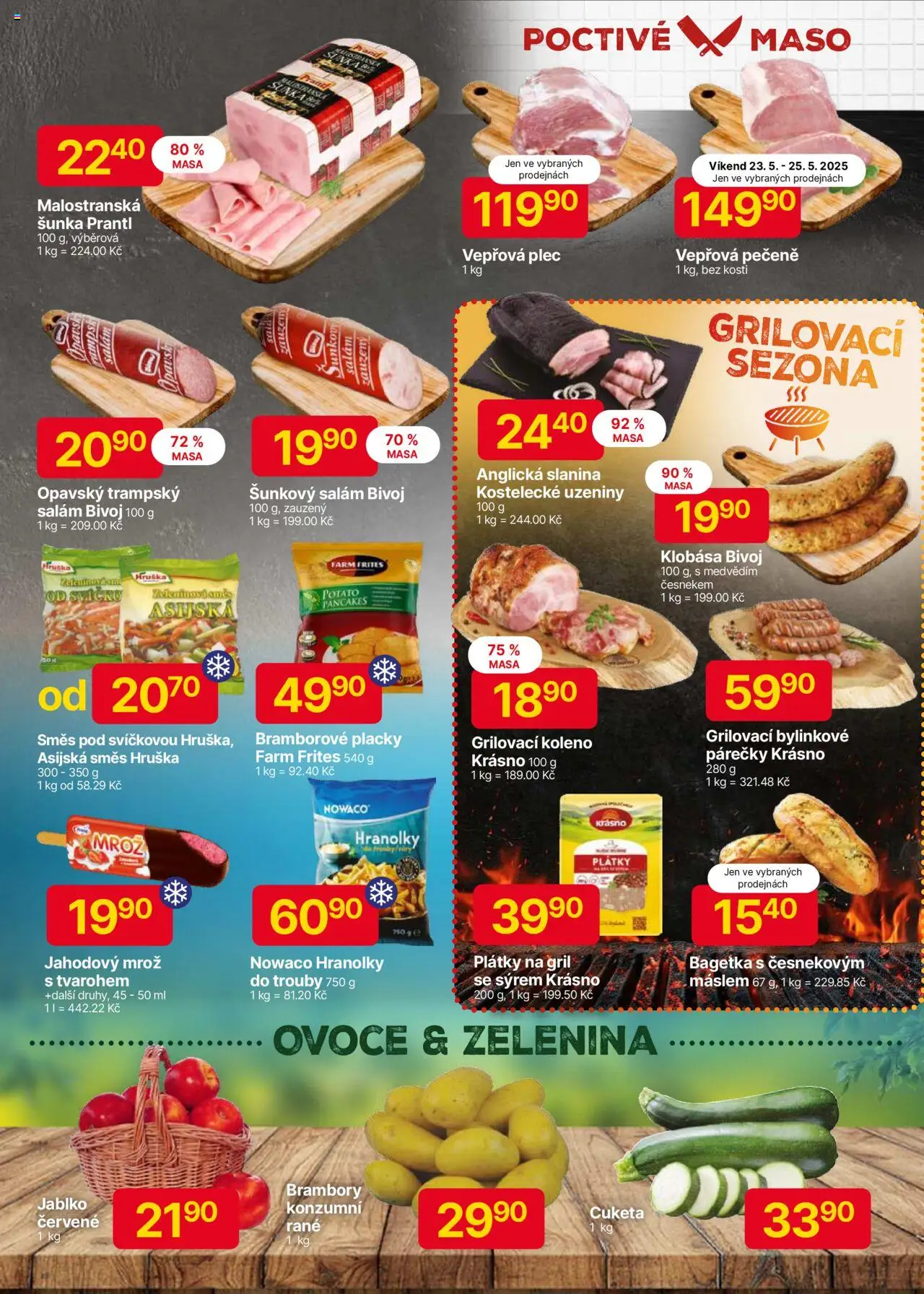 Hruška Leták (20.05.2025 - 26.05.2025) - strana 2 - Apple, Ovoce, Brambory, Vepřová pečeně, Svíčky, Koleno, Slanina, Šunkový salám