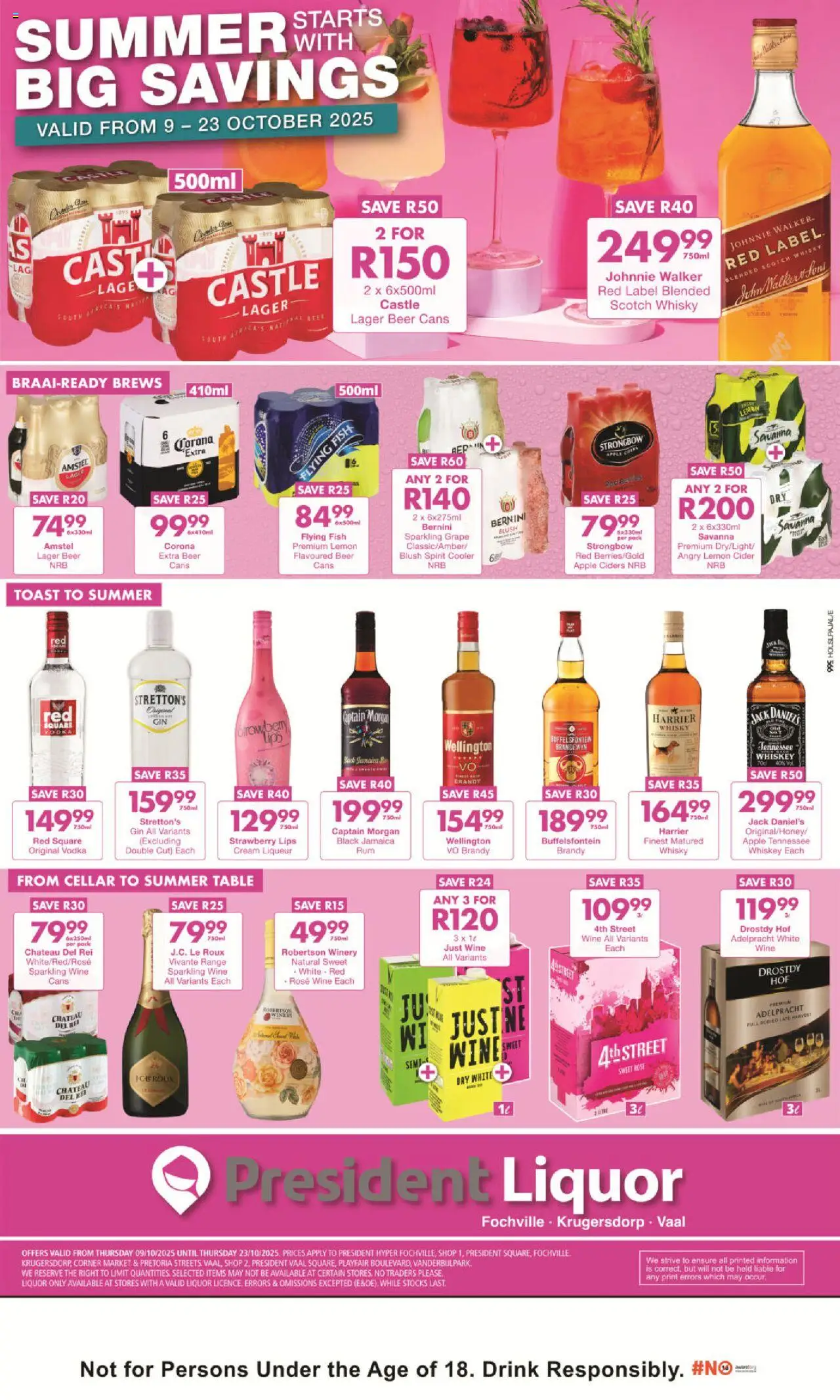 President Hyper Liquor Specials from 23/10 - 23/10/2025 > Promotions