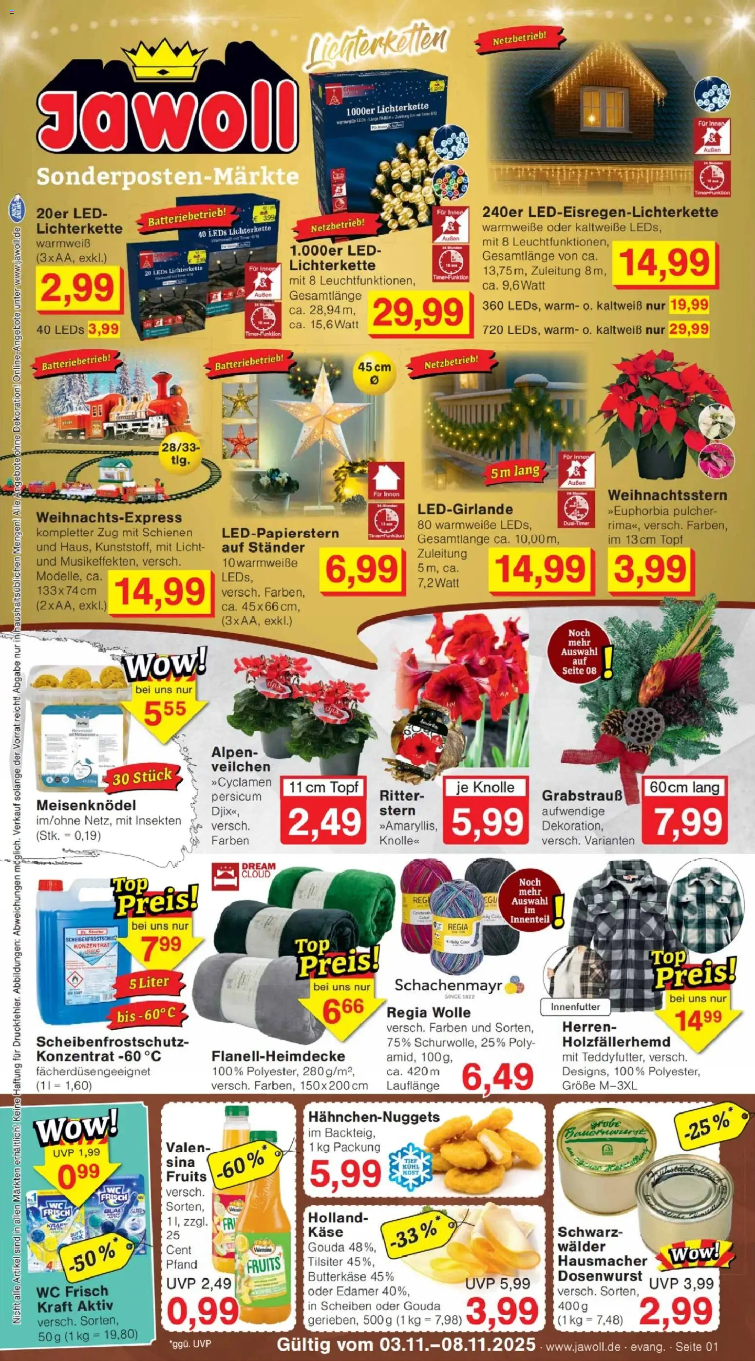 Vorschau von dem Prospekt des Geschäftes Jawoll, gültig ab dem 03.11.2025 - Käse, Gouda, Edamer, Valensina, Wc frisch