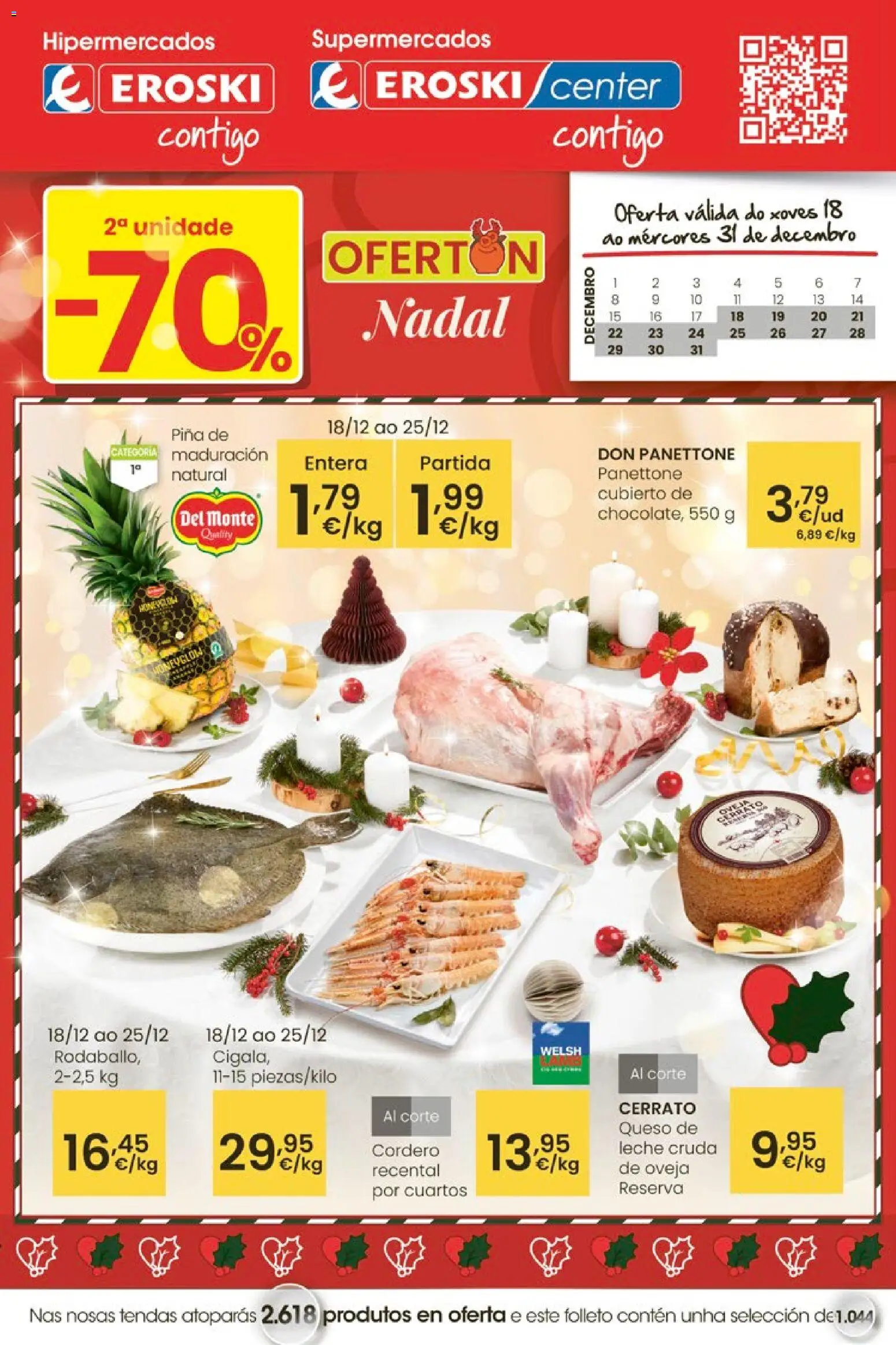 Vista previa del folleto de la tienda Eroski válido desde el 18/12/2025 - Queso, Cordero, Piña, Leche