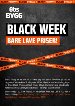 Forhåndsvis Black Friday Varsel fra butikk Obs Bygg gyldig fra 22/10/2025