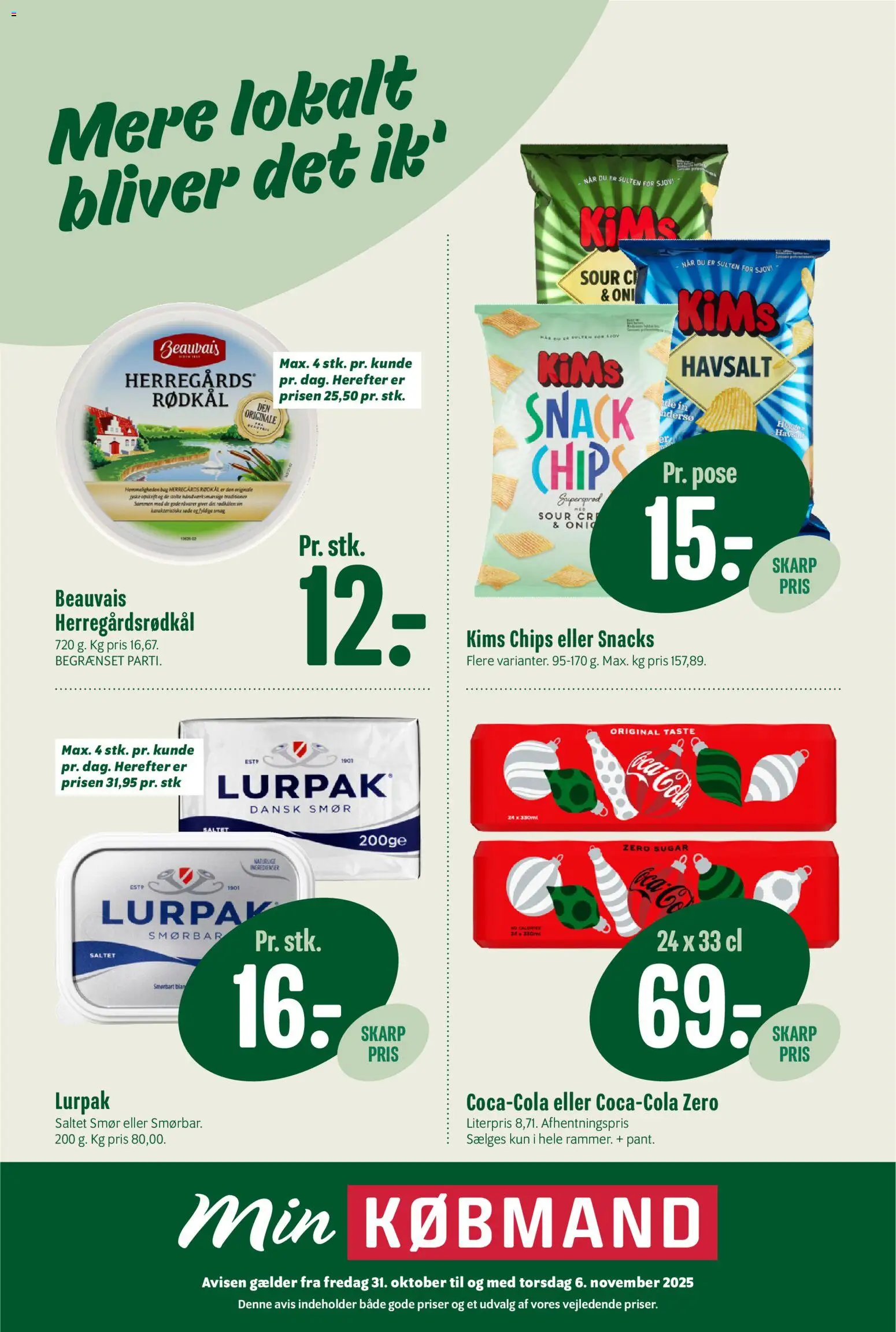 Eksempel på tilbudsavis Tilbudsavis fra butik Min Købmand gyldig fra 31/10/2025