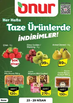 Onur Market Onur Market - Taze Ürünlerde İndirimler - Bursa 23.04.2026 - Broşürünün önizlemesi