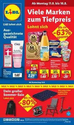 Vorschau von dem Prospekt des Geschäftes Lidl, gültig ab dem 11.08.2025