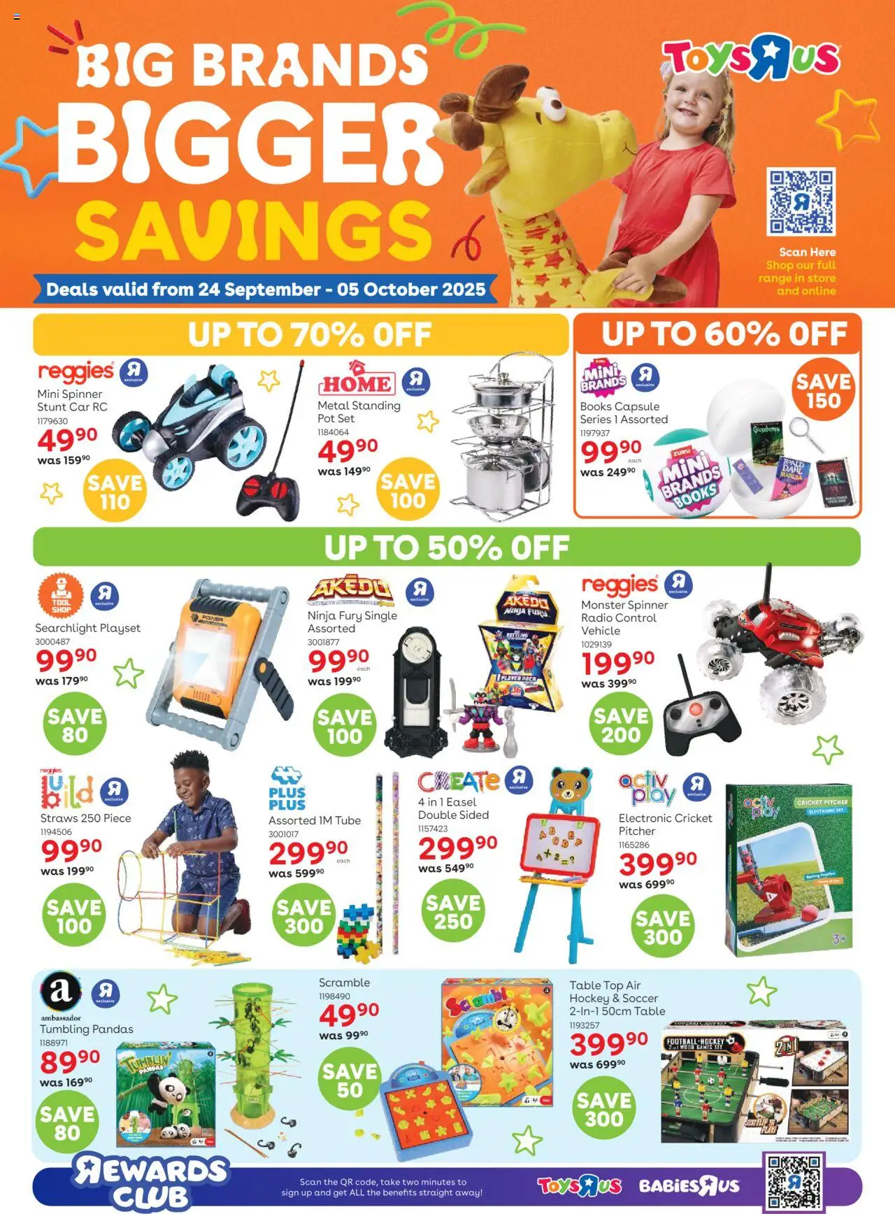 Preview of Toys R Us flyer valid from 24/09/2025 - Radio, Books, Player, Playset, Table
