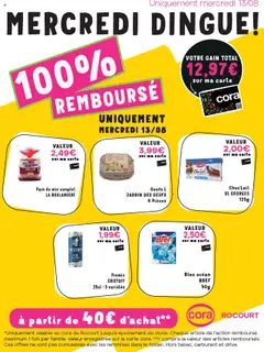 Prévisualisation de Les offres 100% remboursés chez cora Rocourt du magasin Cora formulaire valide 13/08/2025