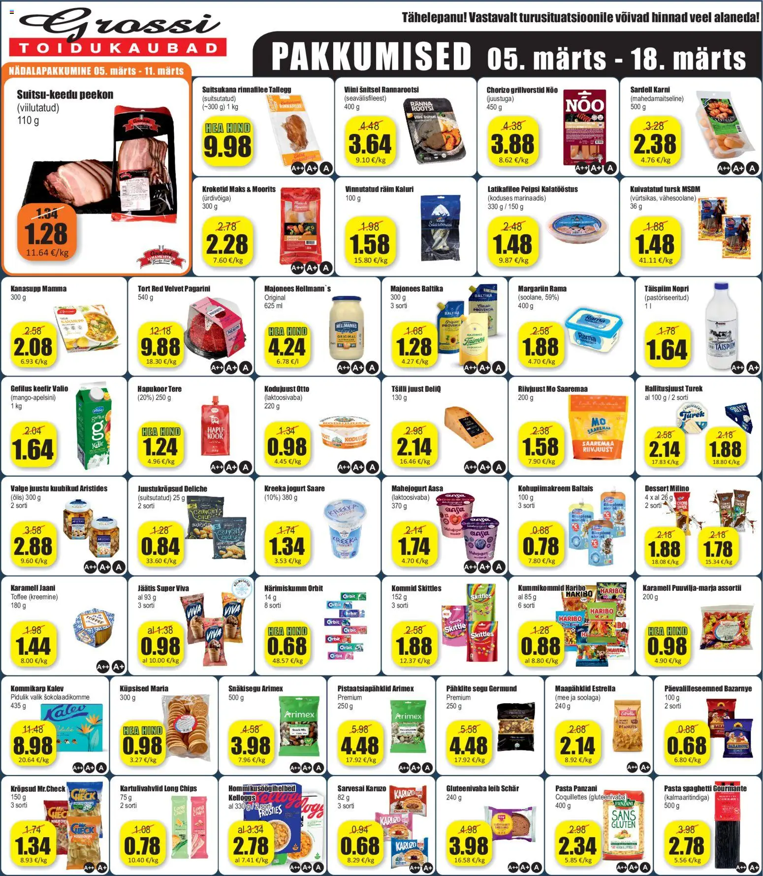 Grossi Toidukaubad kliendilehe eelvaade alates 05.03.2026