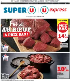 Prévisualisation de Foire au boeuf à prix bas du magasin Super U formulaire valide 30/09/2025