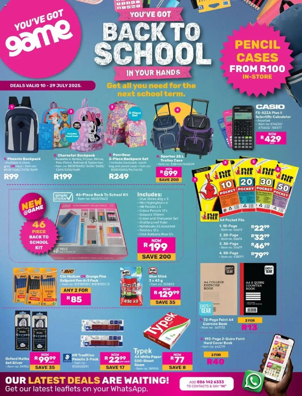  Game Catalogue (10/07/2025) - special deals - Page 1 - Calculator, Game, Bag, Case, Backpack, Caro