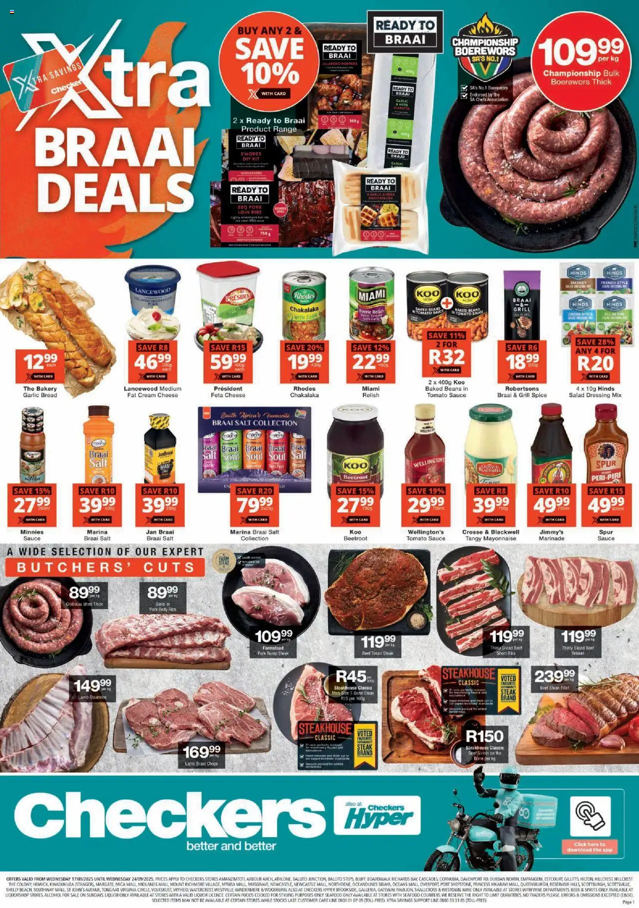 Checkers Kwazulu Natal - Xtra Braai Deals 17/09 - 24/09/2025 >> Catalogue