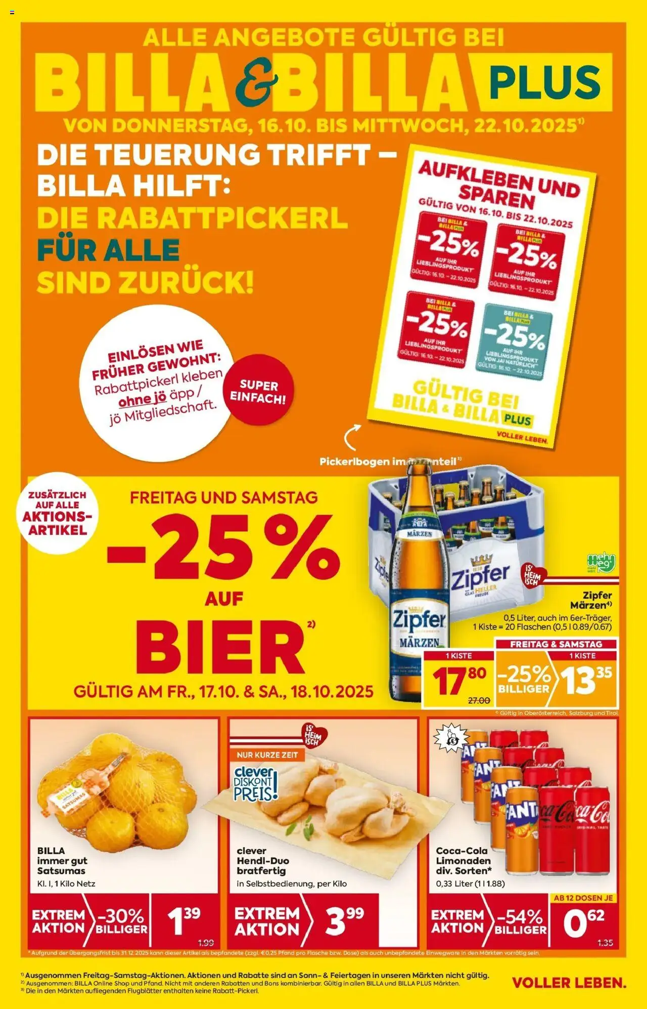  BILLA Flugblatt ab 15.10.2025 vorschau >> BILLA: Flugblatt gültig bei BILLA & BILLA PLUS - Seite 1