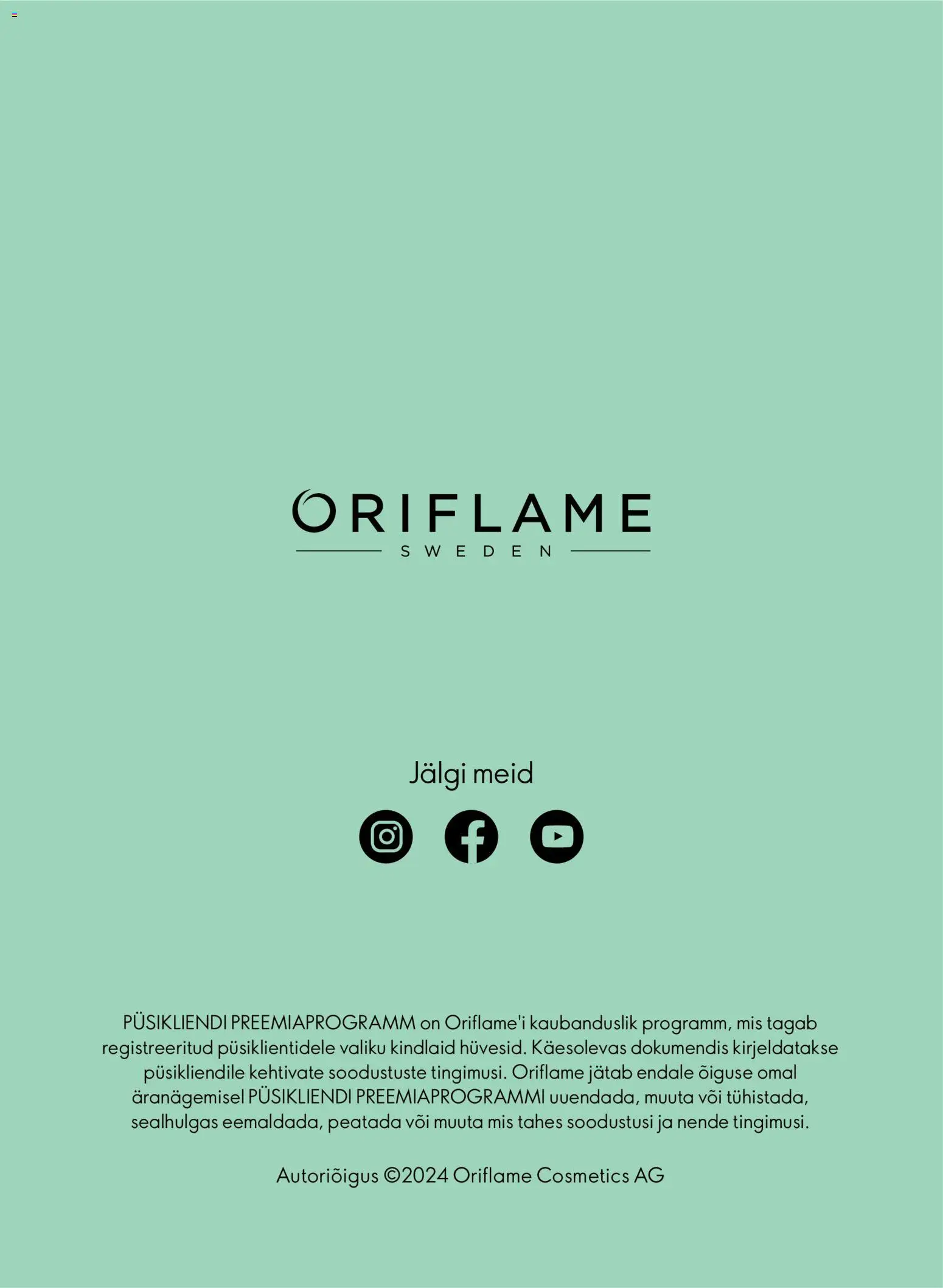 Oriflame kliendilehe eelvaade alates 2025.04.20