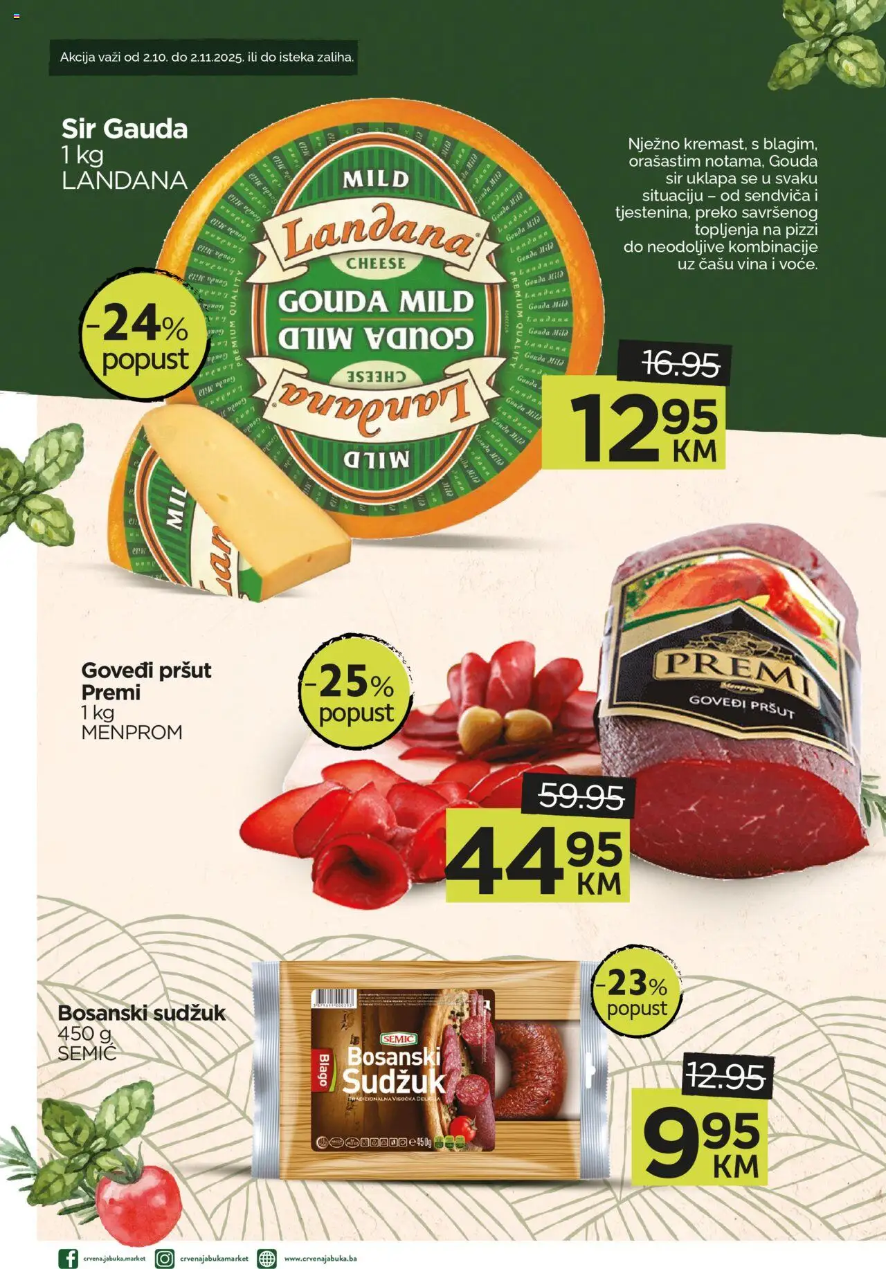 Pregled letka Katalog Akcija Crvena jabuka Gračanica trgovine Crvena jabuka vrijedi od 2025.10.02