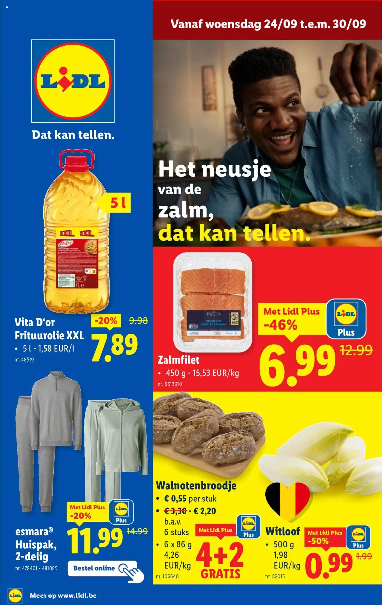 Lidl shop Folder week 39 geldig vanaf 24/09/2025 - Paginanummer 1 - Kan, Zalmfilet, Filet, Frituurolie