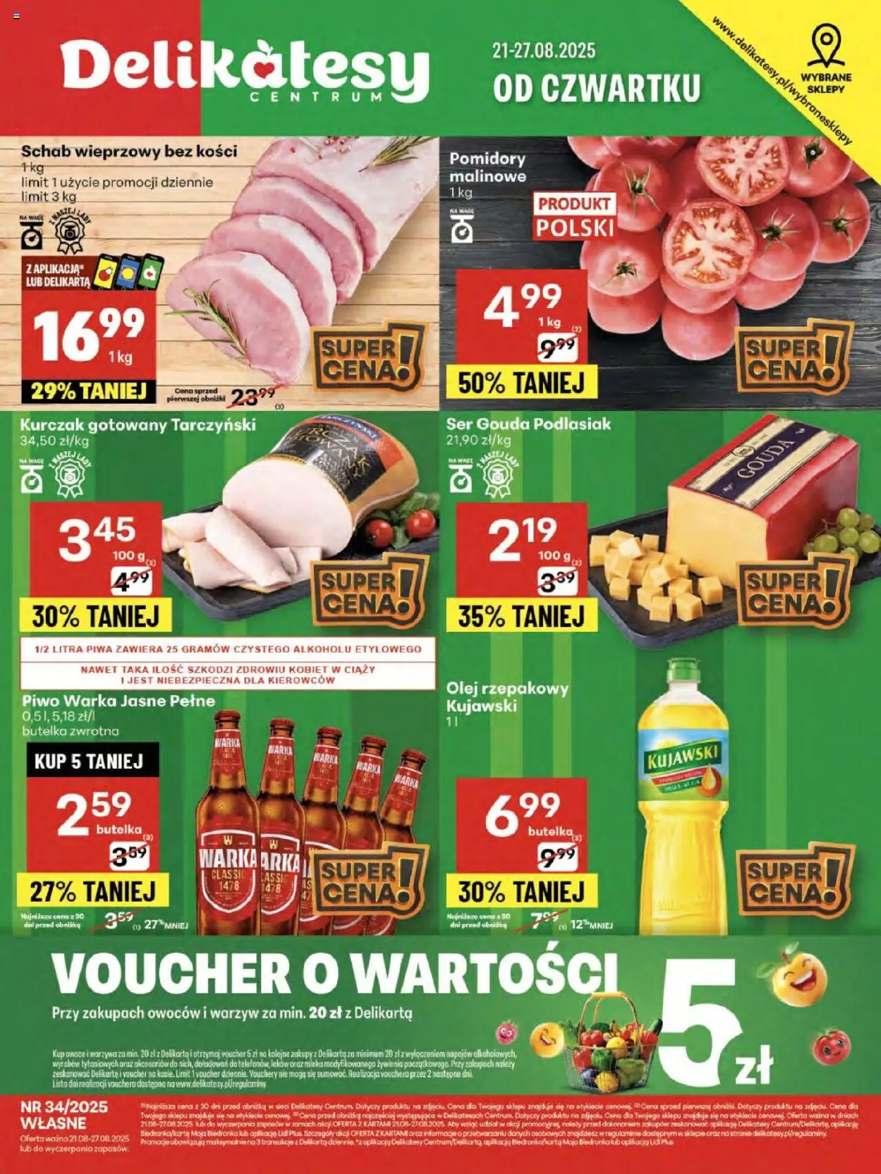 Delikatesy Centrum gazetka 21.08.2025 - Nowa gazetka promocyjna - Numer strony 1