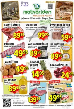 Förhandsgranska reklamblad Aktuella reklamblad Matvärlden från butik Matvärlden gäller från 01/12/2025