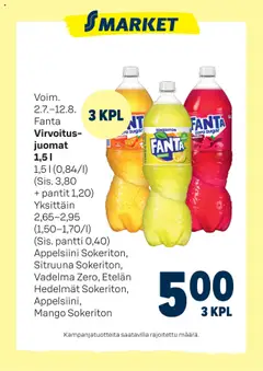 Kaupan S-market Tarjoukset Fanta esikatselu, voimassa 02/07/2025