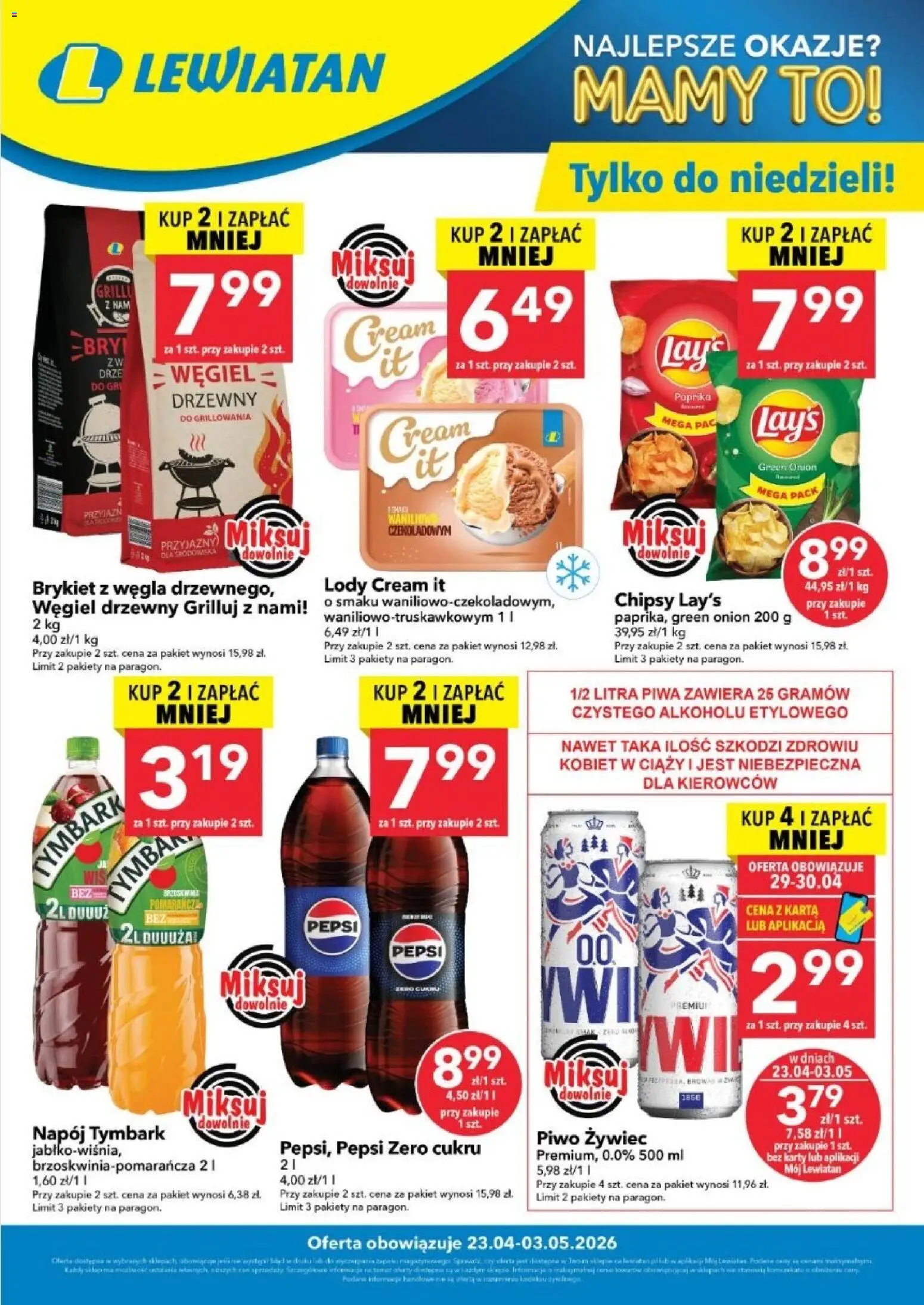 Pogląd gazetki "Lewiatan gazetka - W wielopakach taniej" ze sklepu Lewiatan ważnej od 23.04.2026