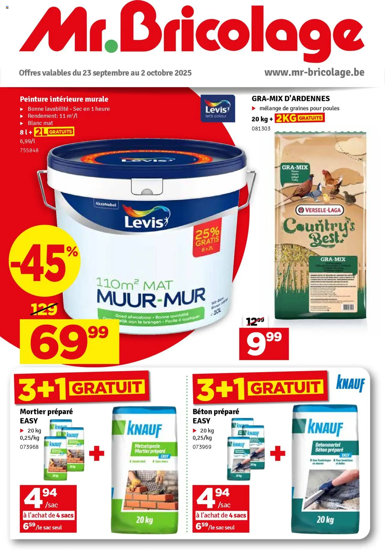 Mr Bricolage shop Folder / Publicité geldig vanaf 23/09/2025 - Paginanummer 1