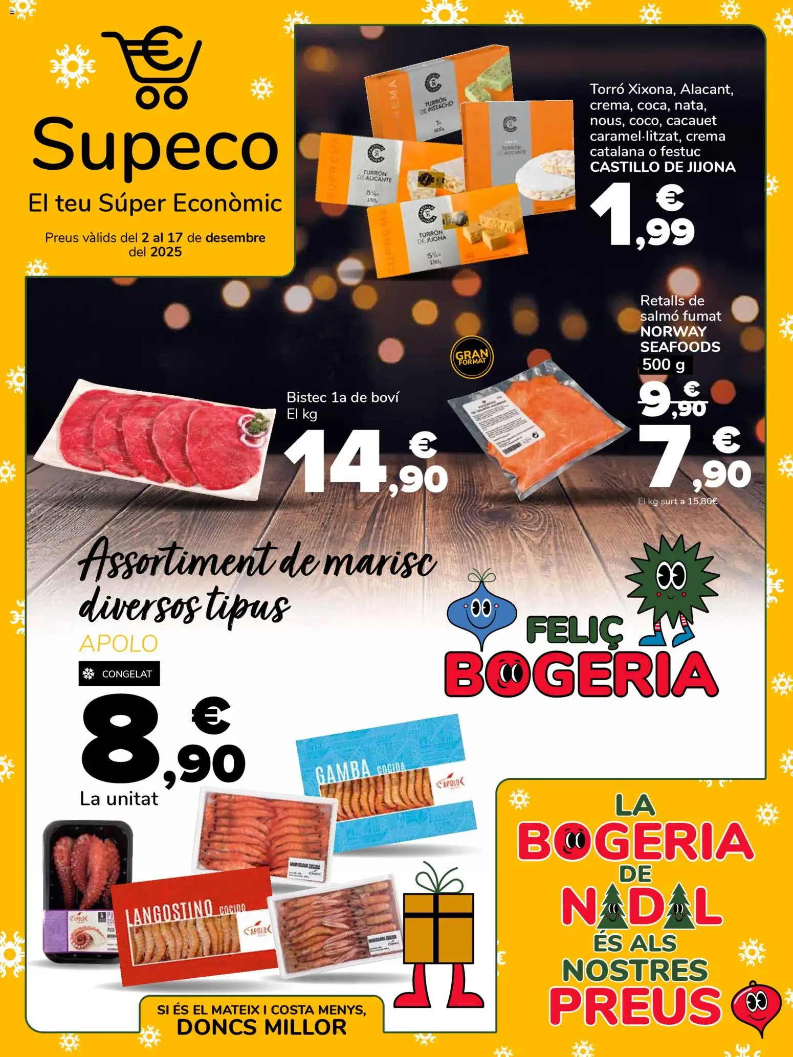 Vista previa del folleto de la tienda Supeco válido desde el 02/12/2025 - Gamba, Crema, Bistec, Langostino