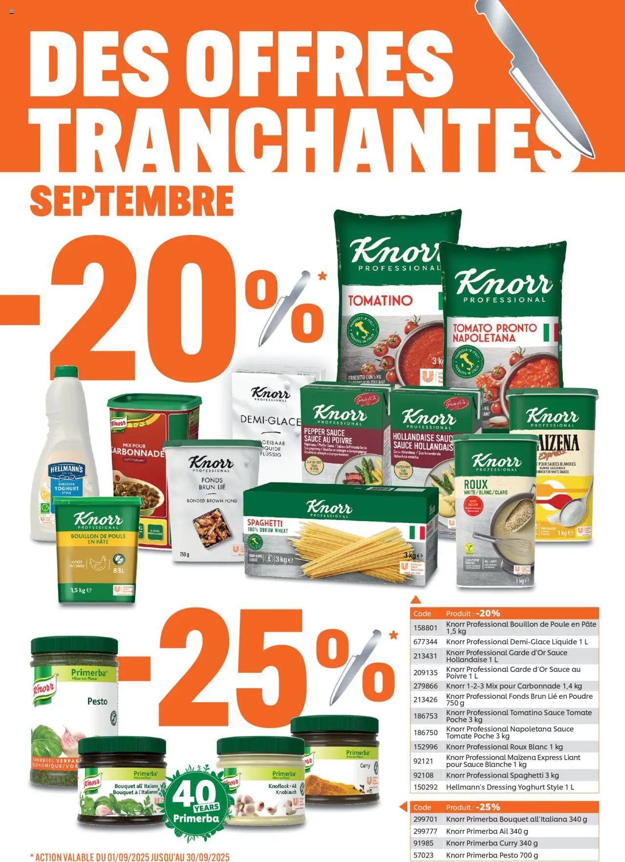 Sligro shop Upromo Publicité geldig vanaf 01/10/2025 - Paginanummer 1 - Bouillon, La, Spaghetti, Pâté, Pesto, Dressing, Yoghurt