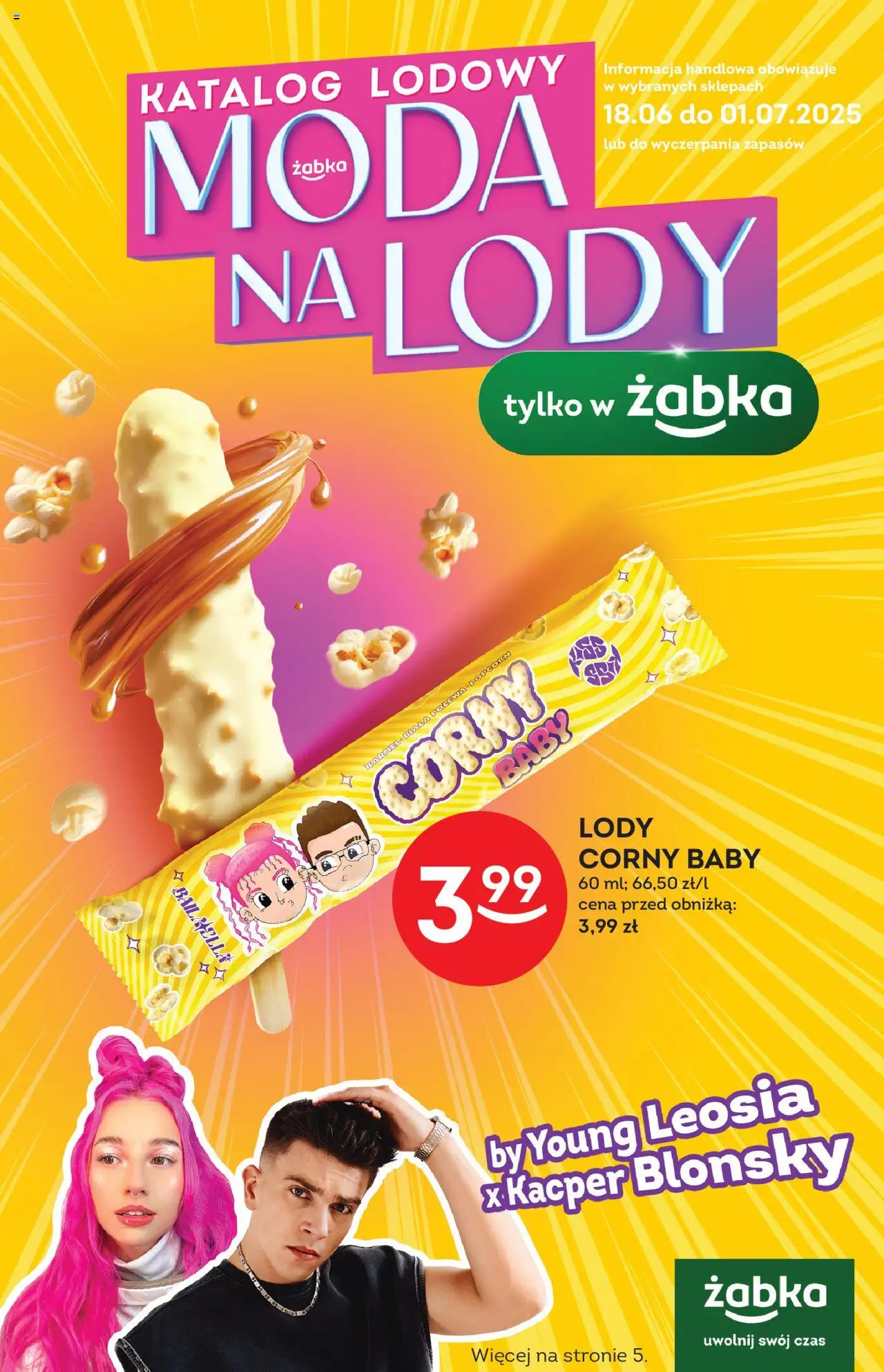 Żabka Lody od 18.06.2025 - Nowa Gazetka - Numer strony 1 - Lody