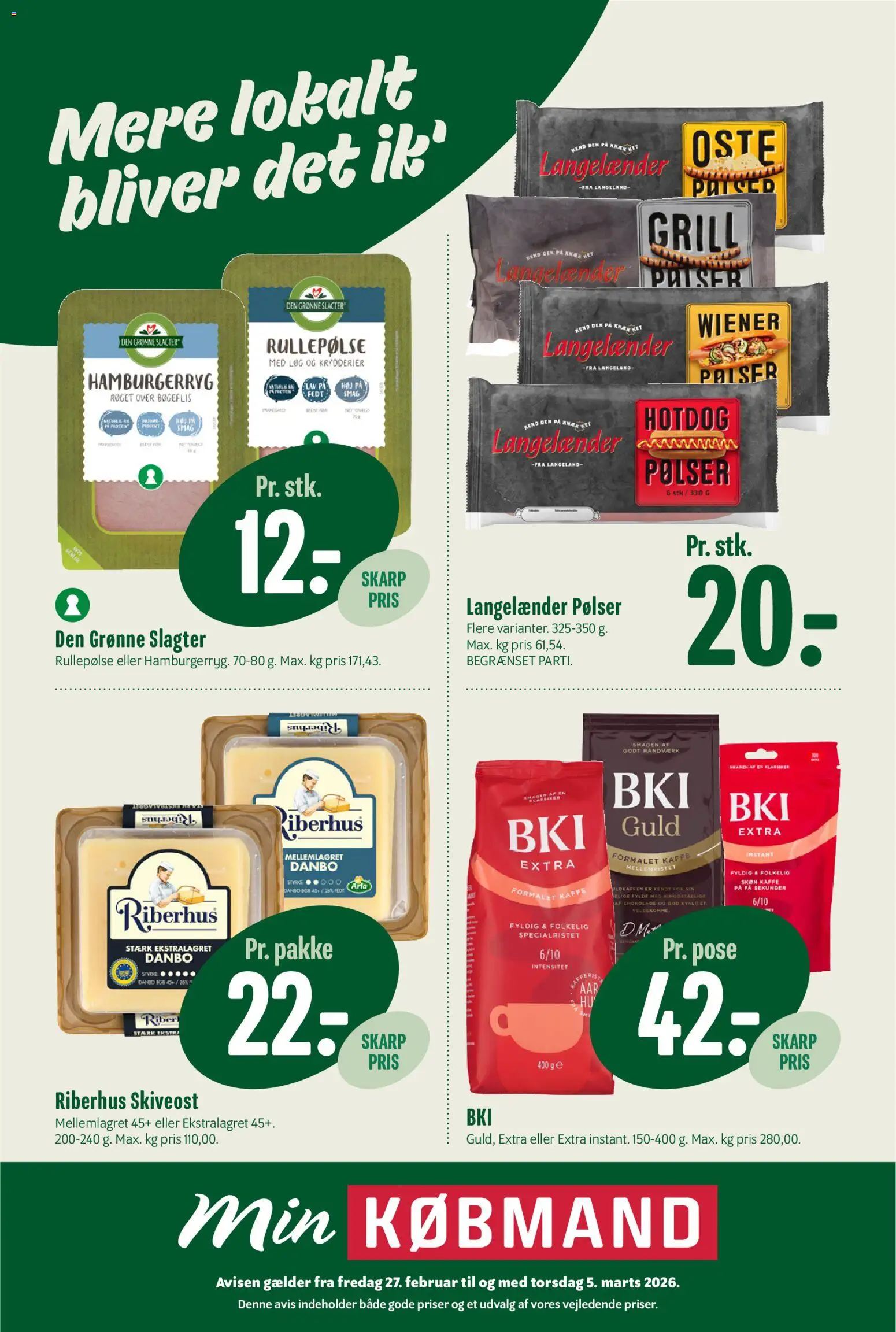 Eksempel på tilbudsavis Tilbudsavis fra butik Min Købmand gyldig fra 27/02/2026