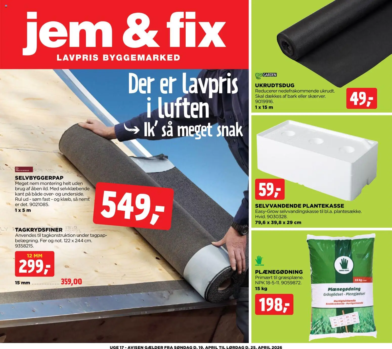 Eksempel på tilbudsavis Jem & fix - Tilbudsavis uge 17 fra butik Jem & fix gyldig fra 19/04/2026