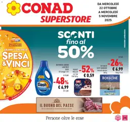 Anteprima dell'opuscolo Sconti fino al 50% dal negozio Conad valido da 22/10/2025