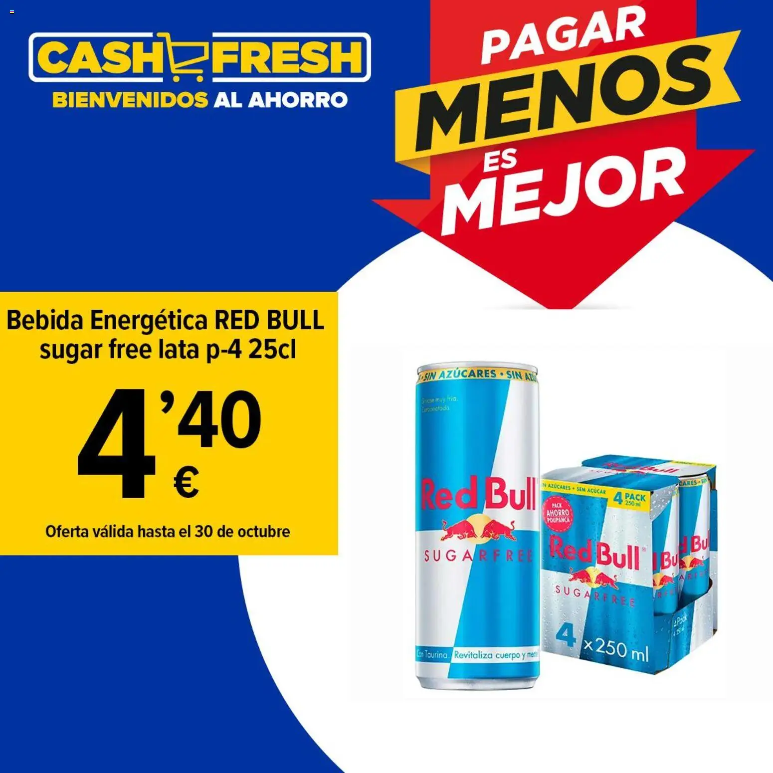 Vista previa del folleto de la tienda Cash Fresh válido desde el 29/10/2025 - Red Bull, Bebida energética