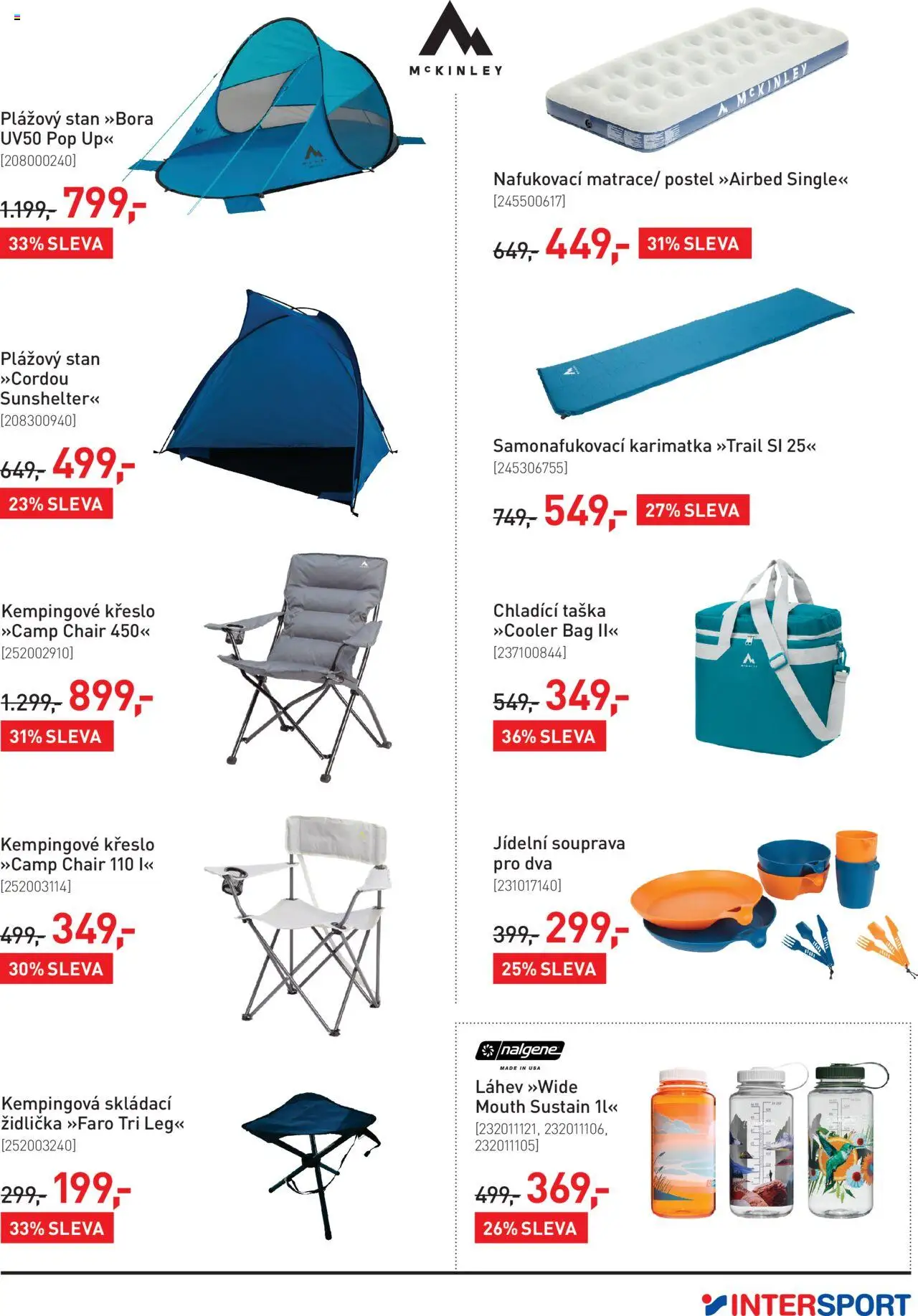  Intersport Leták (25.06.2025 - 06.07.2025) - strana 3 - Postel, Křeslo, Stan, Karimatka, Samonafukovací karimatka, Taška, Láhev, Kempingové křeslo