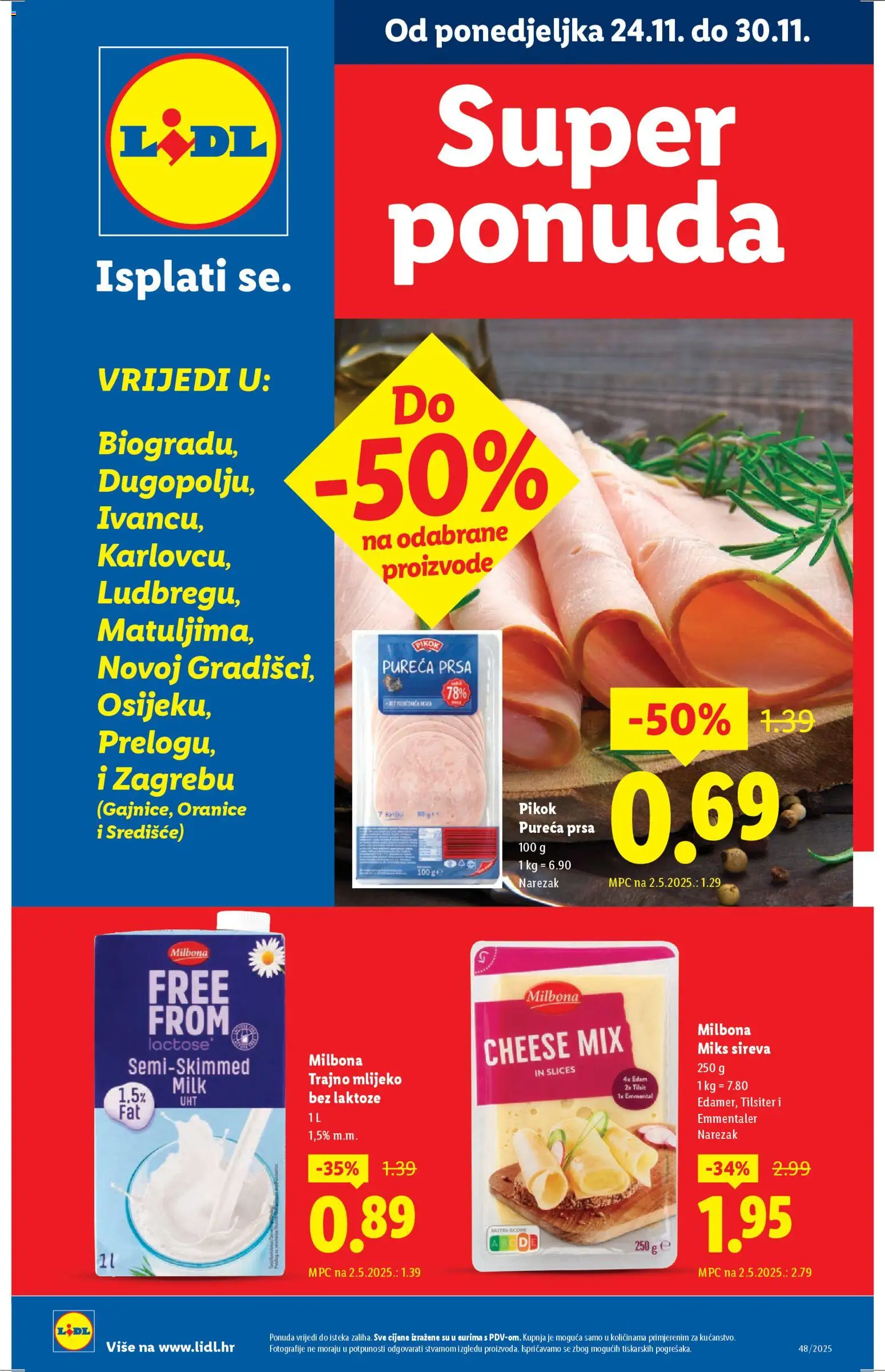 Pregled letka Super ponuda trgovine Lidl vrijedi od 24.11.2025