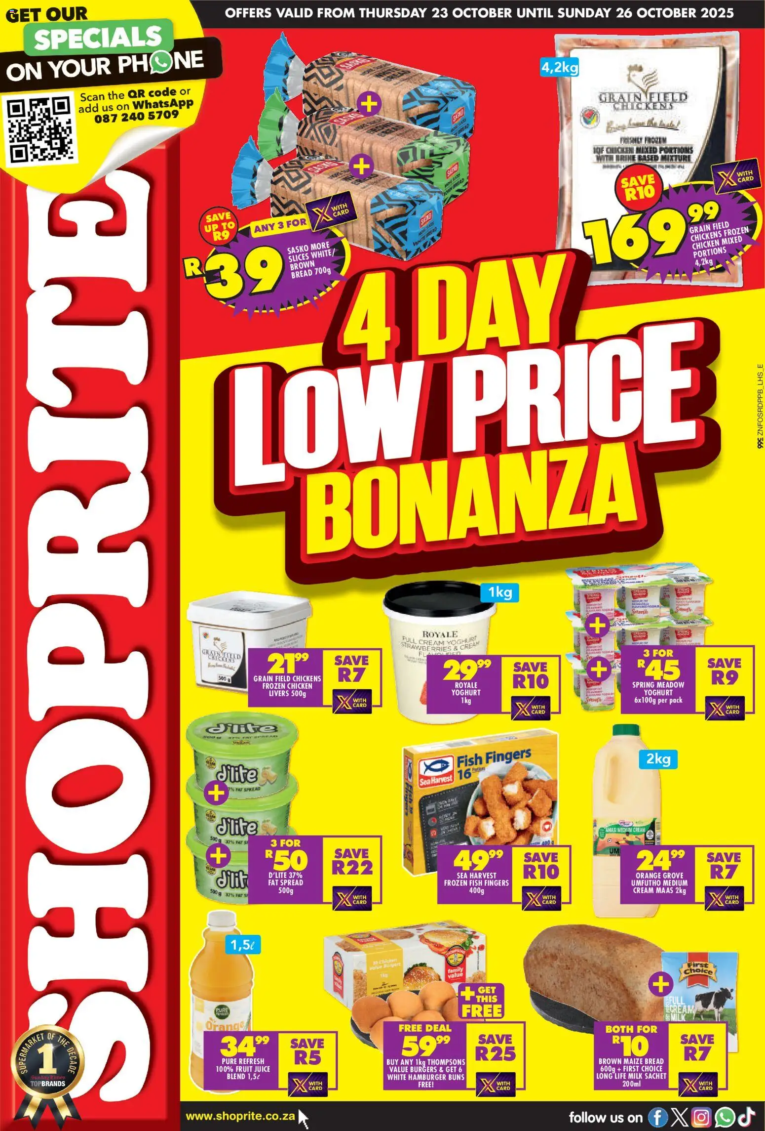 Shoprite Kwazulu-Natal - Shoprite Low Price Bonanza 23/10 - 26/10/2025 >> Catalogue
