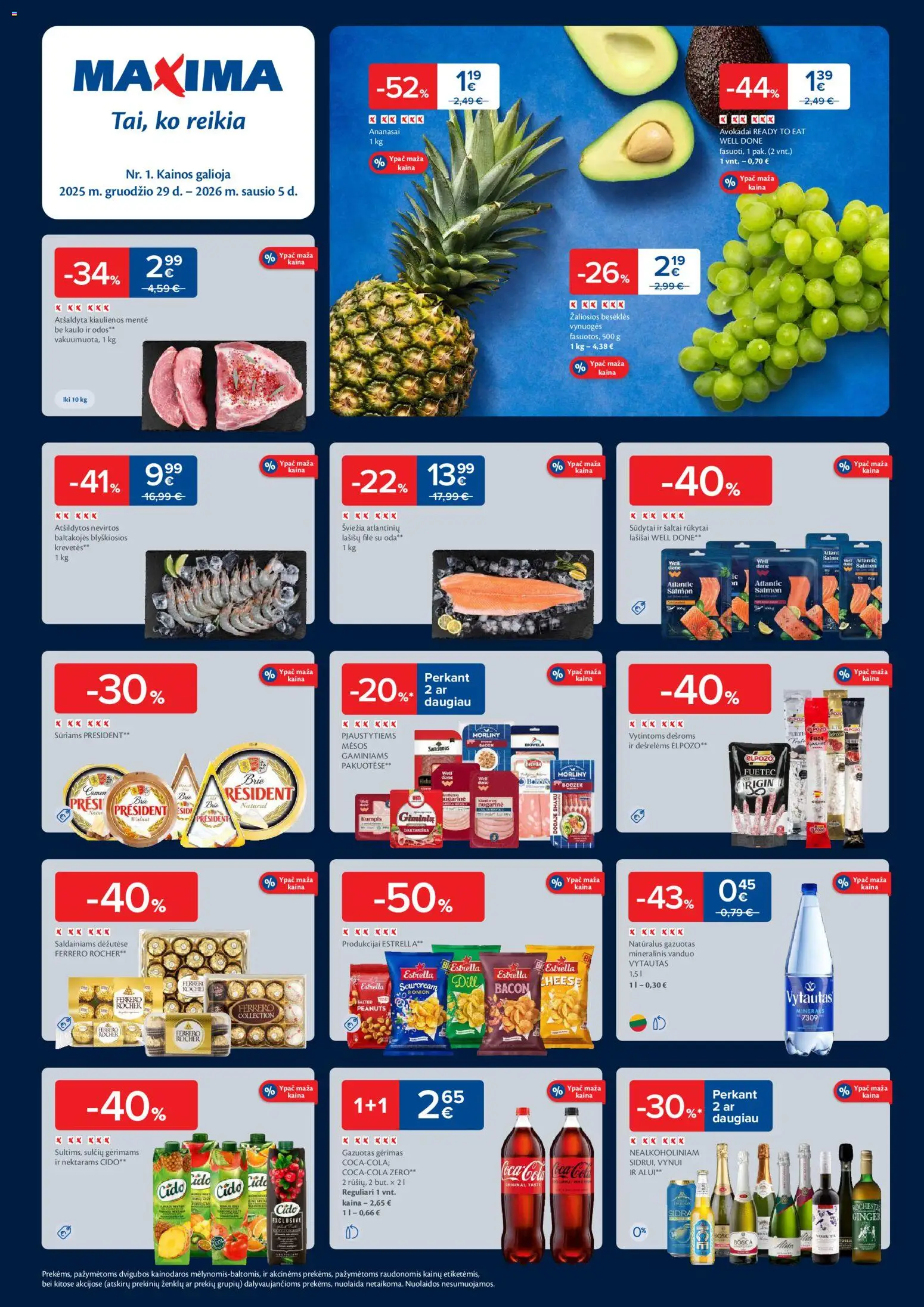 MAXIMA parduotuvės leidinio Leidinys galiojančio nuo 2025.12.29 peržiūra