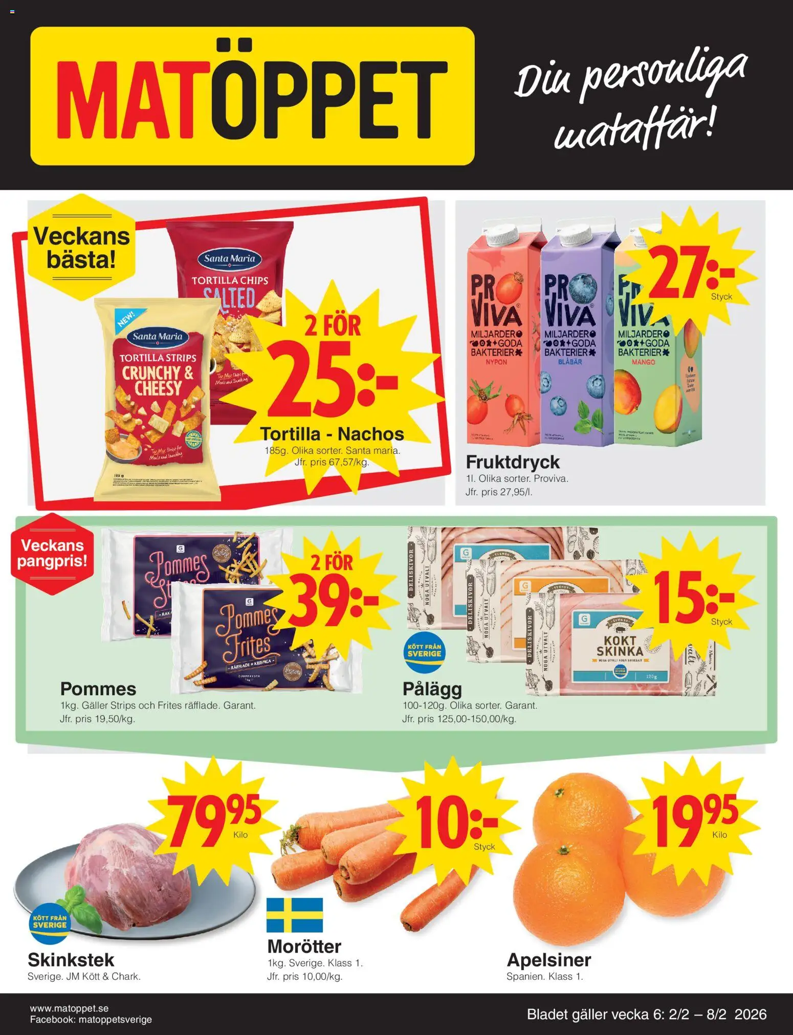 Förhandsgranska reklamblad Aktuella reklamblad Matöppet från butik Matöppet gäller från 02/02/2026