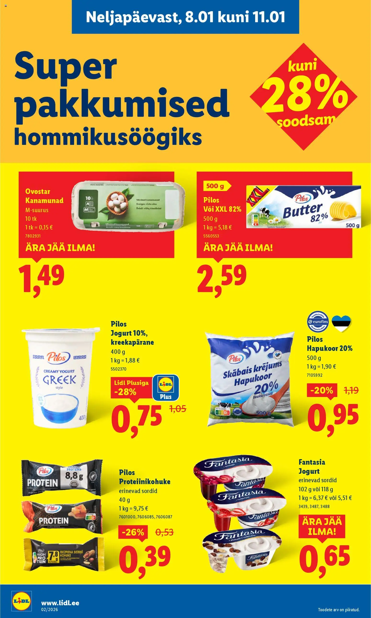 Lidl kliendilehe eelvaade alates 2026.01.05