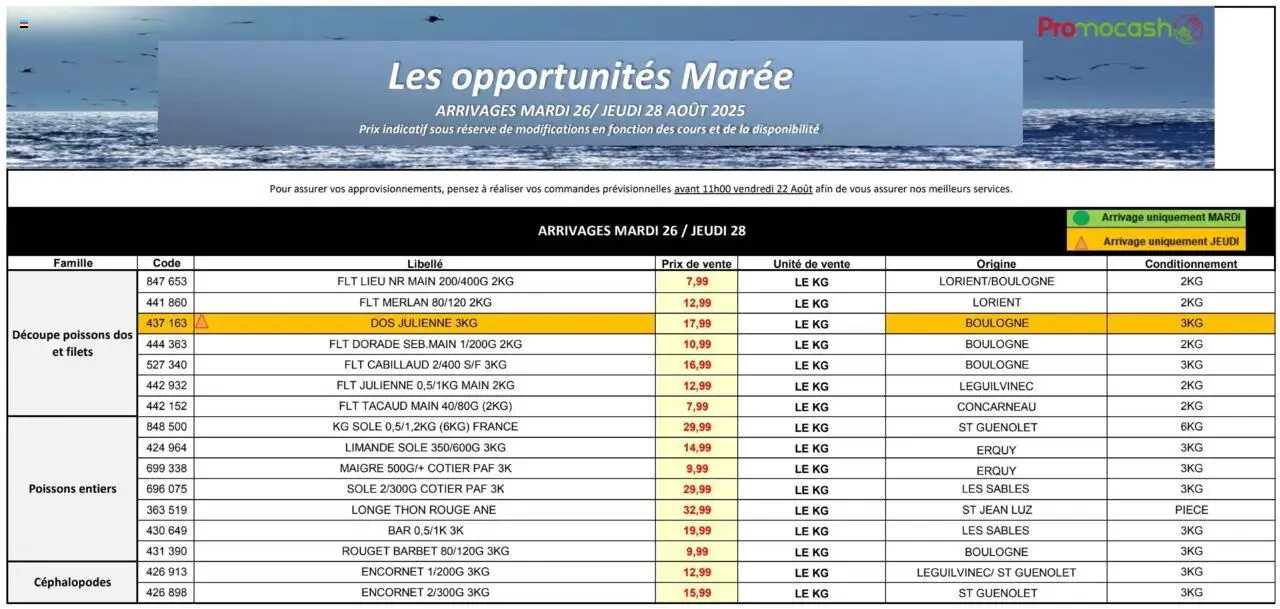 MERCURIALE OPPORTUNITÉS S35 de la boutique Promocash valable du 26/08/2025 - Page numéro 1
