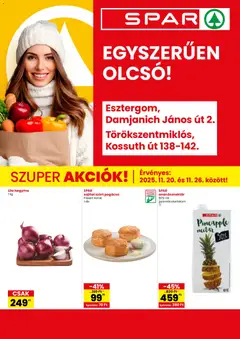 Spar - Esztergom, Törökszentmiklós üzlet megújulás megtekintése, amely érvényes 2025.11.20.-től