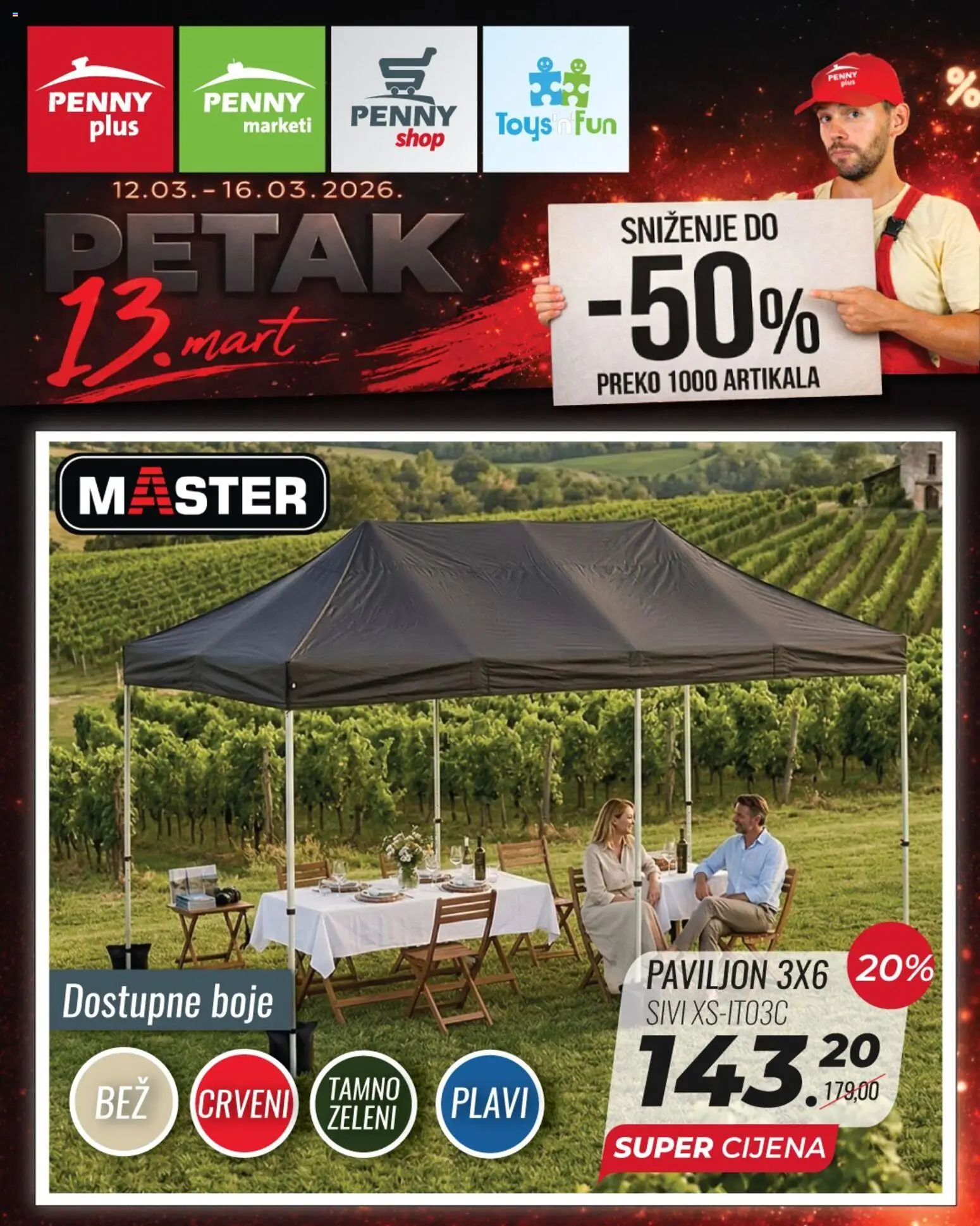 Pregled letka Penny Plus Petak 13. mart trgovine Penny Plus vrijedi od 12.03.2026