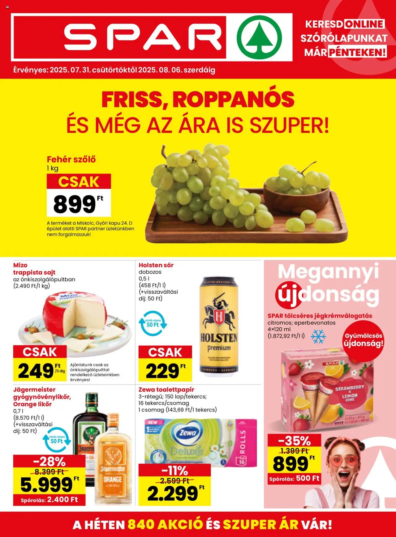 Spar aktuális szórólap, érvényes 2025.07.31.-től - 1 oldal