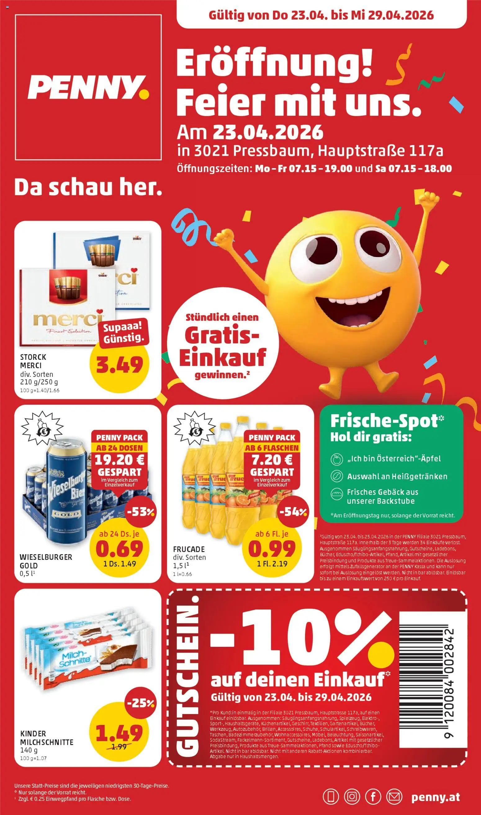 Vorschau der Angebote: Penny Markt Penny Markt Eröffnung in 3021 Pressbaum gültig ab 23.04.2026