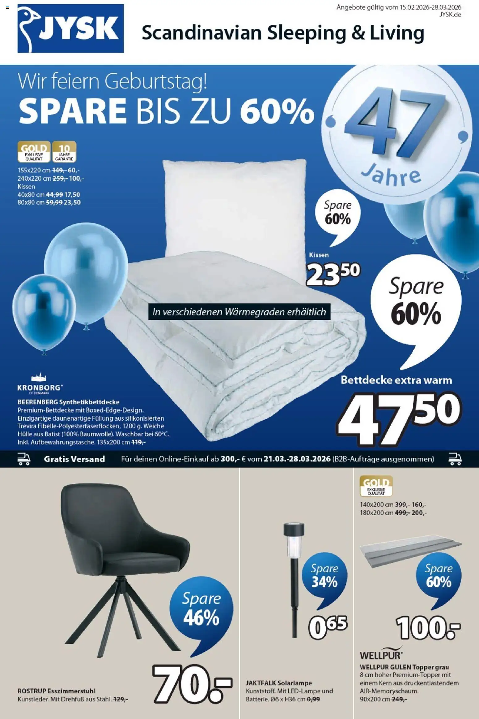 Vorschau von dem Prospekt des Geschäftes JYSK, gültig ab dem 15.02.2026 - Kissen, Bettdecke, Topper, Hülle