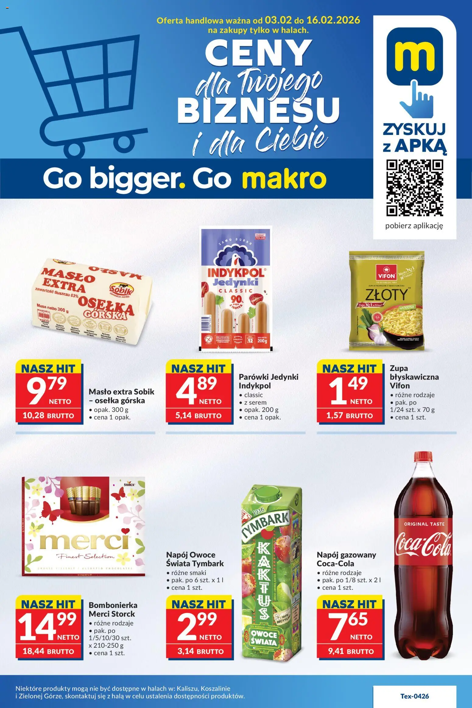 Pogląd gazetki "Gazetka" ze sklepu Makro ważnej od 03.02.2026 - Masło, Owoce, Tymbark, Serem, Bombonierka, Vifon, Parówki, Osełka