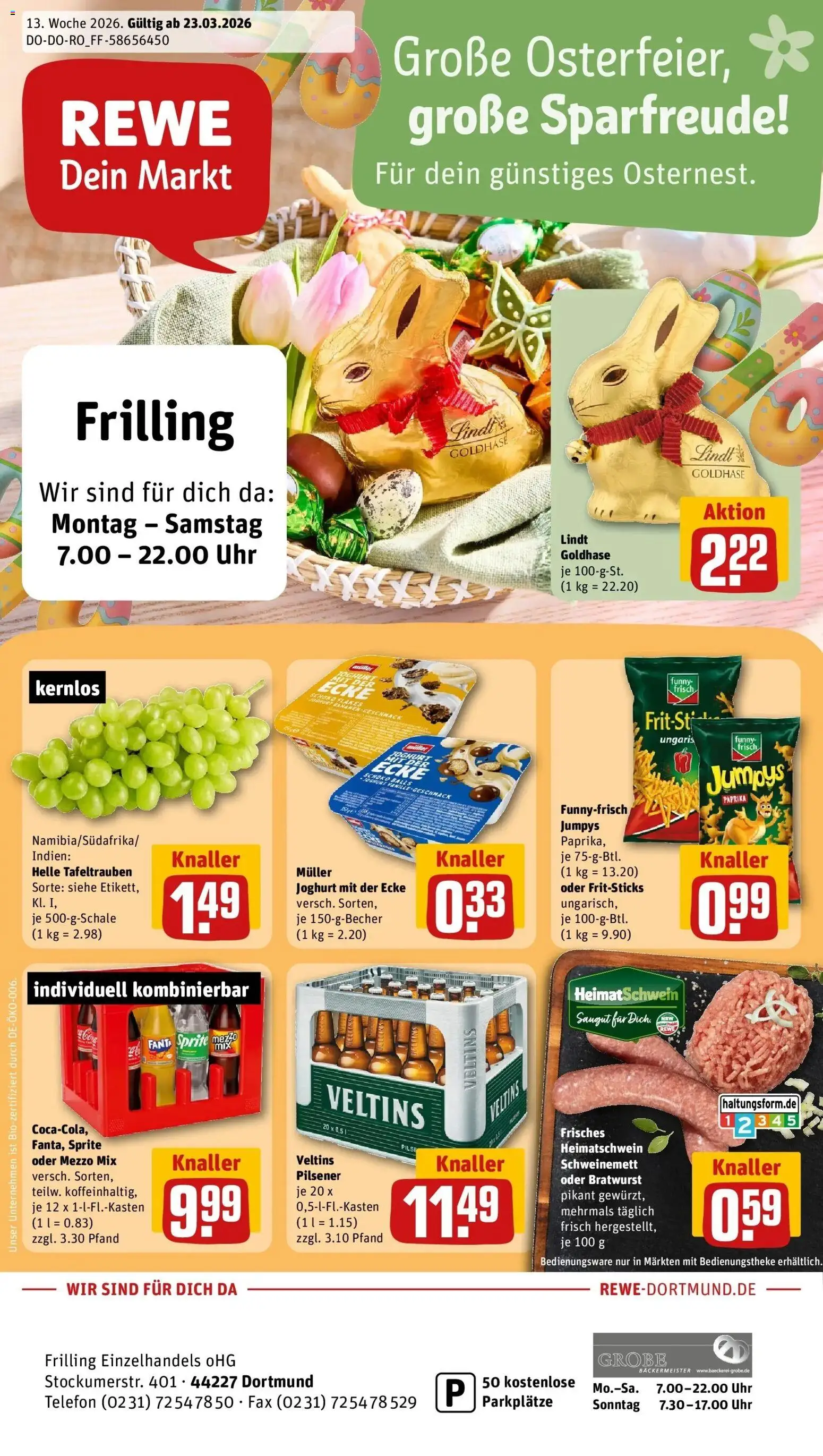 Vorschau von dem Prospekt des Geschäftes Rewe, gültig ab dem 23.03.2026