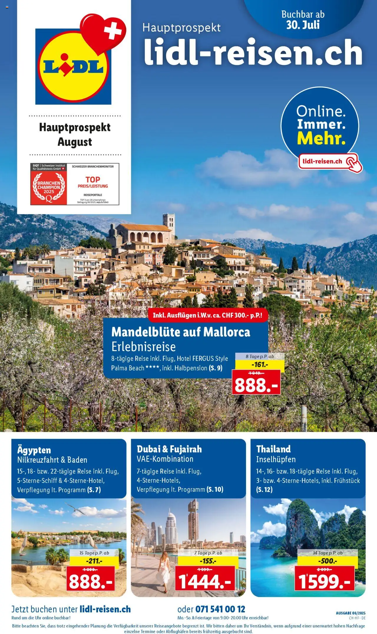 Lidl Aktionen Reisen August ab 30.07.2025 - Seitennummer 1