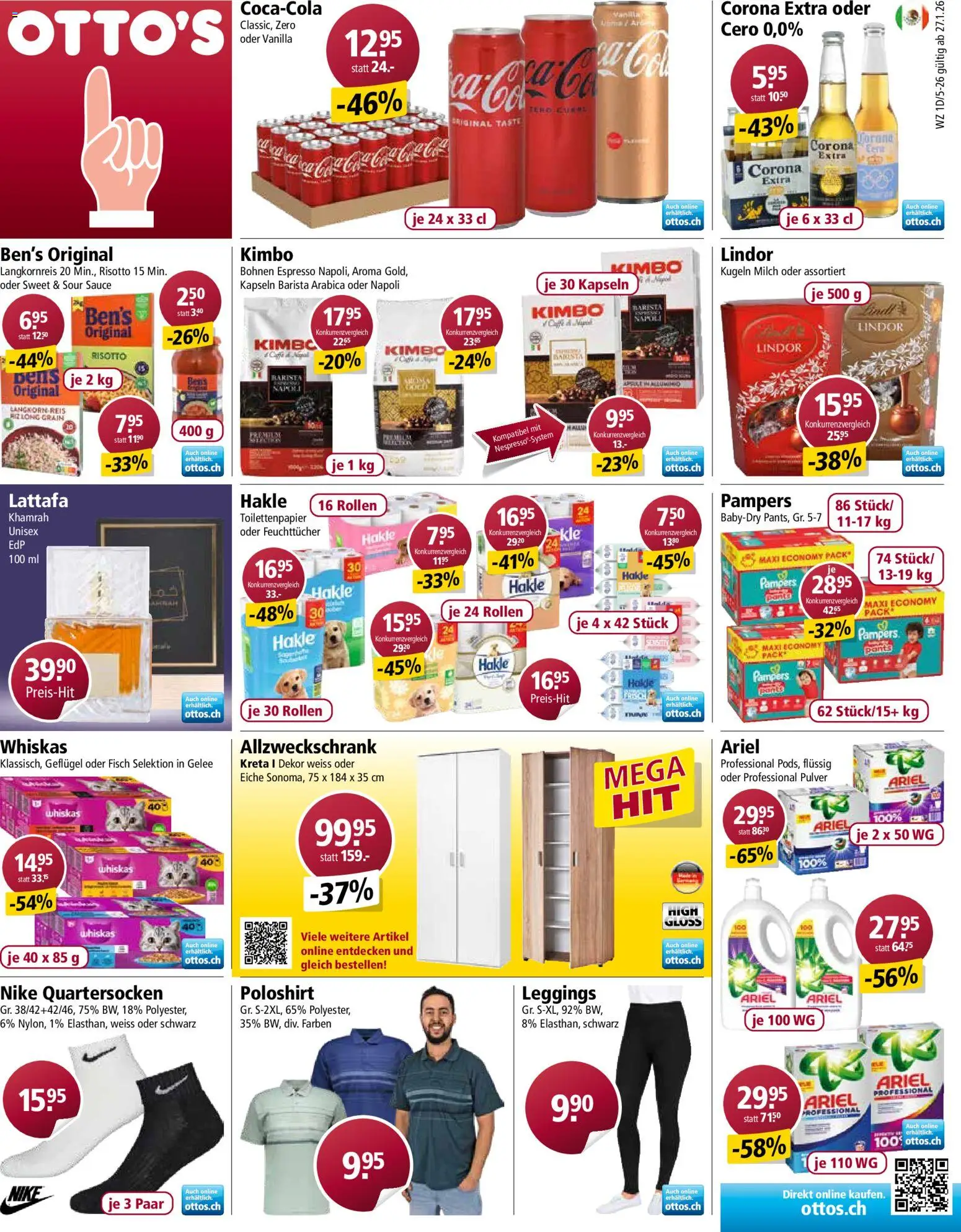 Vorschau des Merkblatts Aktionen vom Shop Otto's gültig von 27.01.2026 bis 02.02.2026 - Fisch, Milch, Leggings, Reis, Vanille, Lindor, Pulver, Corona Extra