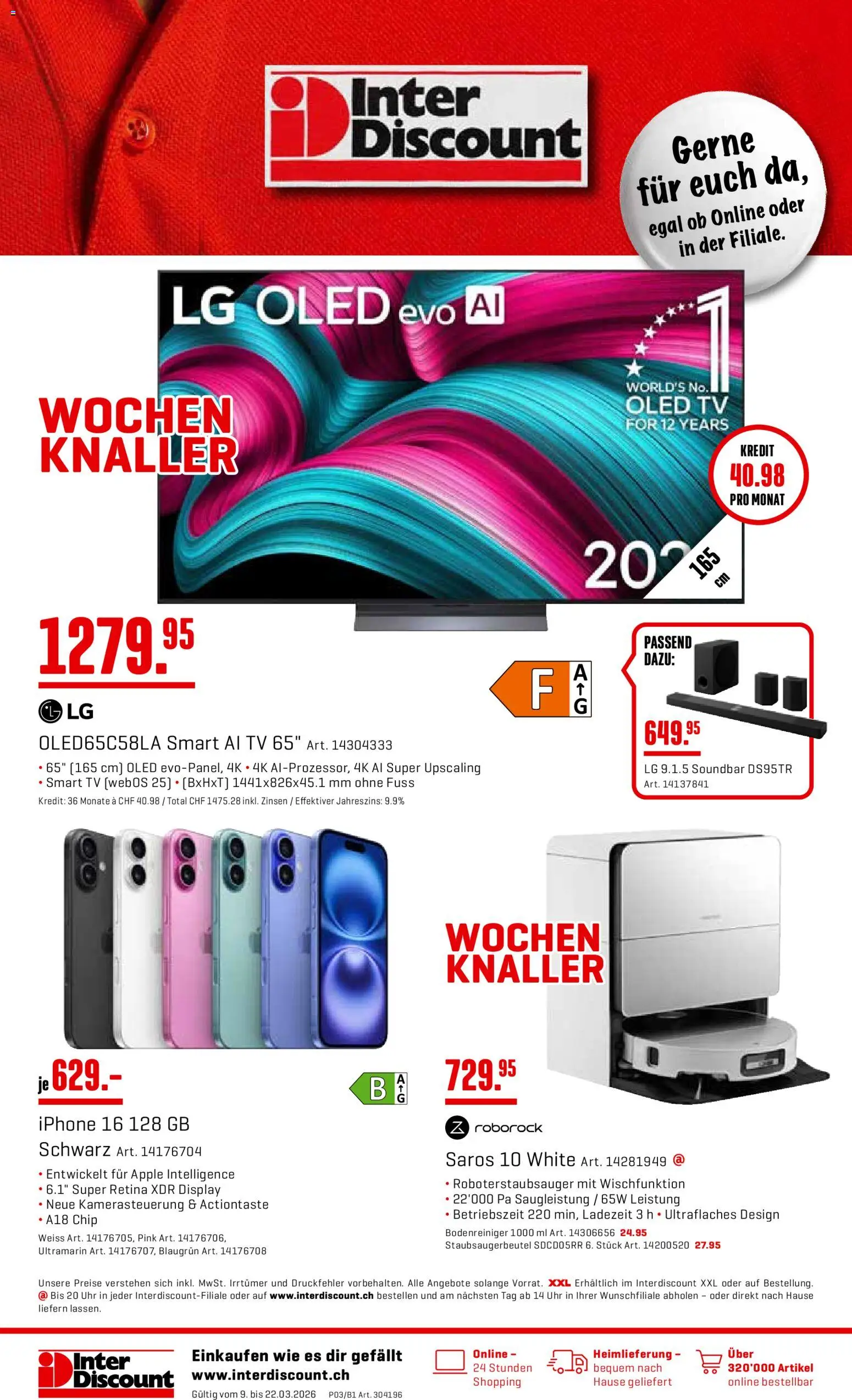 Vorschau des Merkblatts Interdiscount aktionen vom Shop Interdiscount gültig von 09.03.2026 bis 22.03.2026