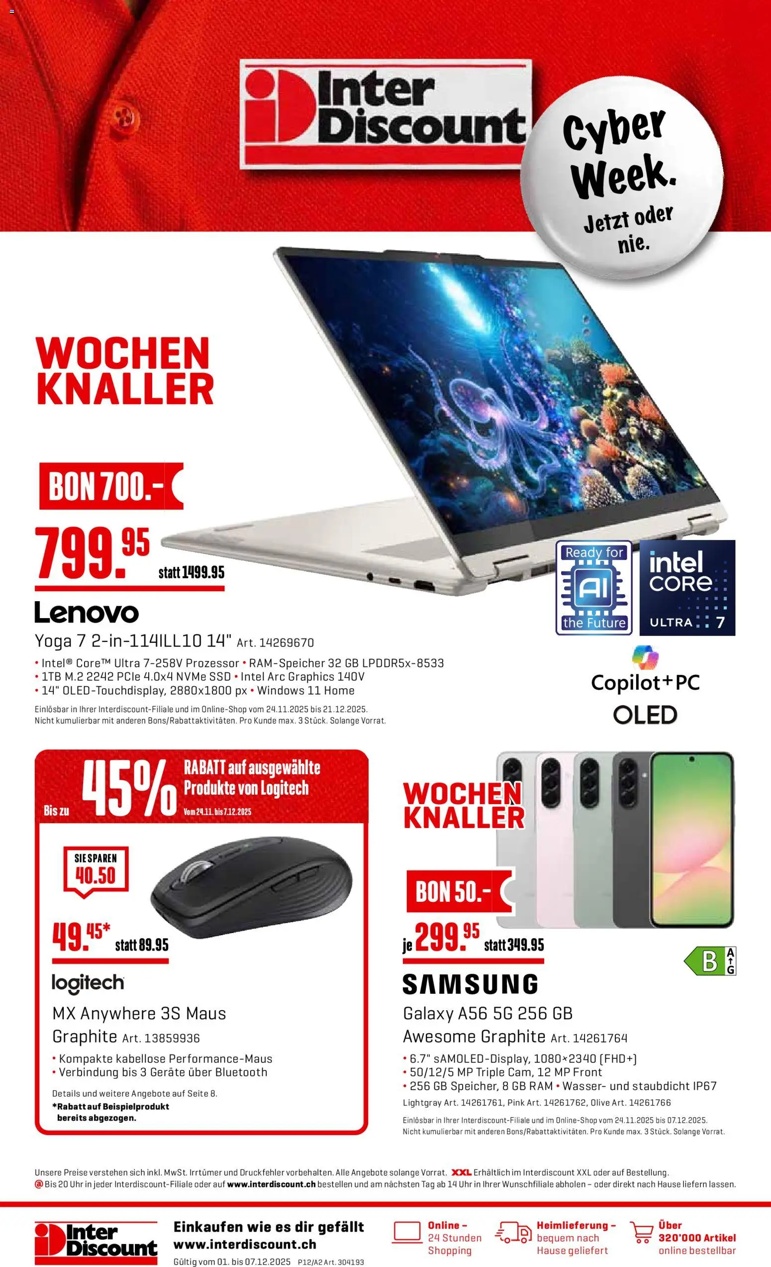 Vorschau des Merkblatts Aktionen vom Shop Interdiscount gültig von 01.12.2025 bis 07.12.2025