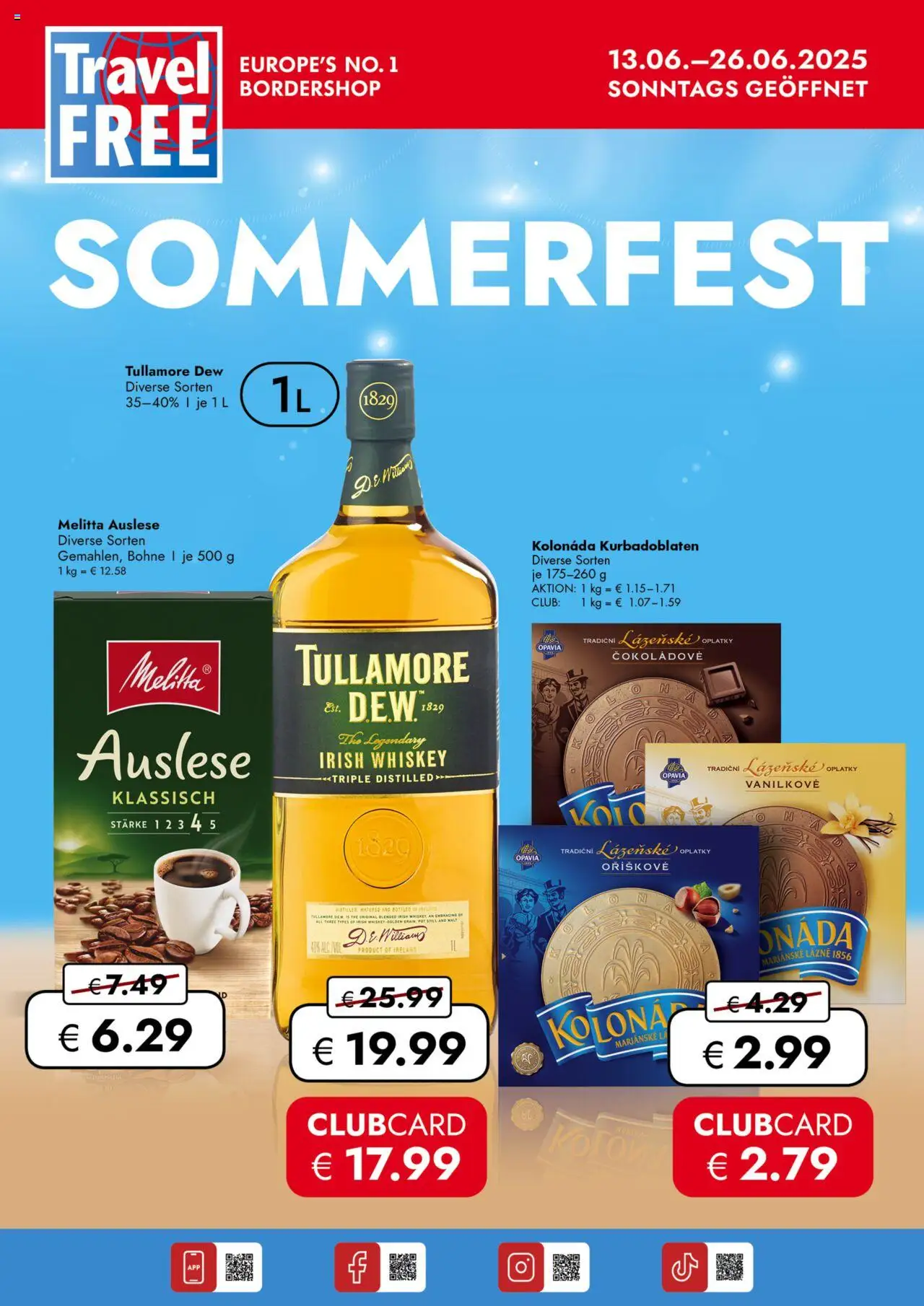  Travel FREE Flugblatt ab (13.06.2025 - 26.06.2025) - Seite 1 - Whiskey, Bohne, Tullamore Dew